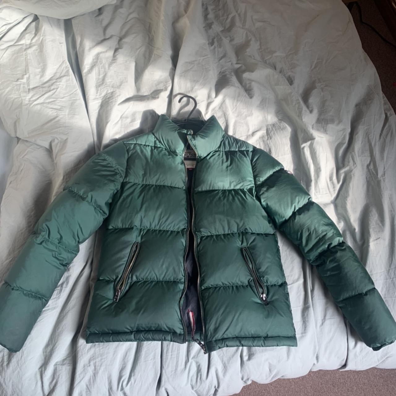 TOMMY HILFIGER PUFFER JACKET Forest / bottle green... - Depop