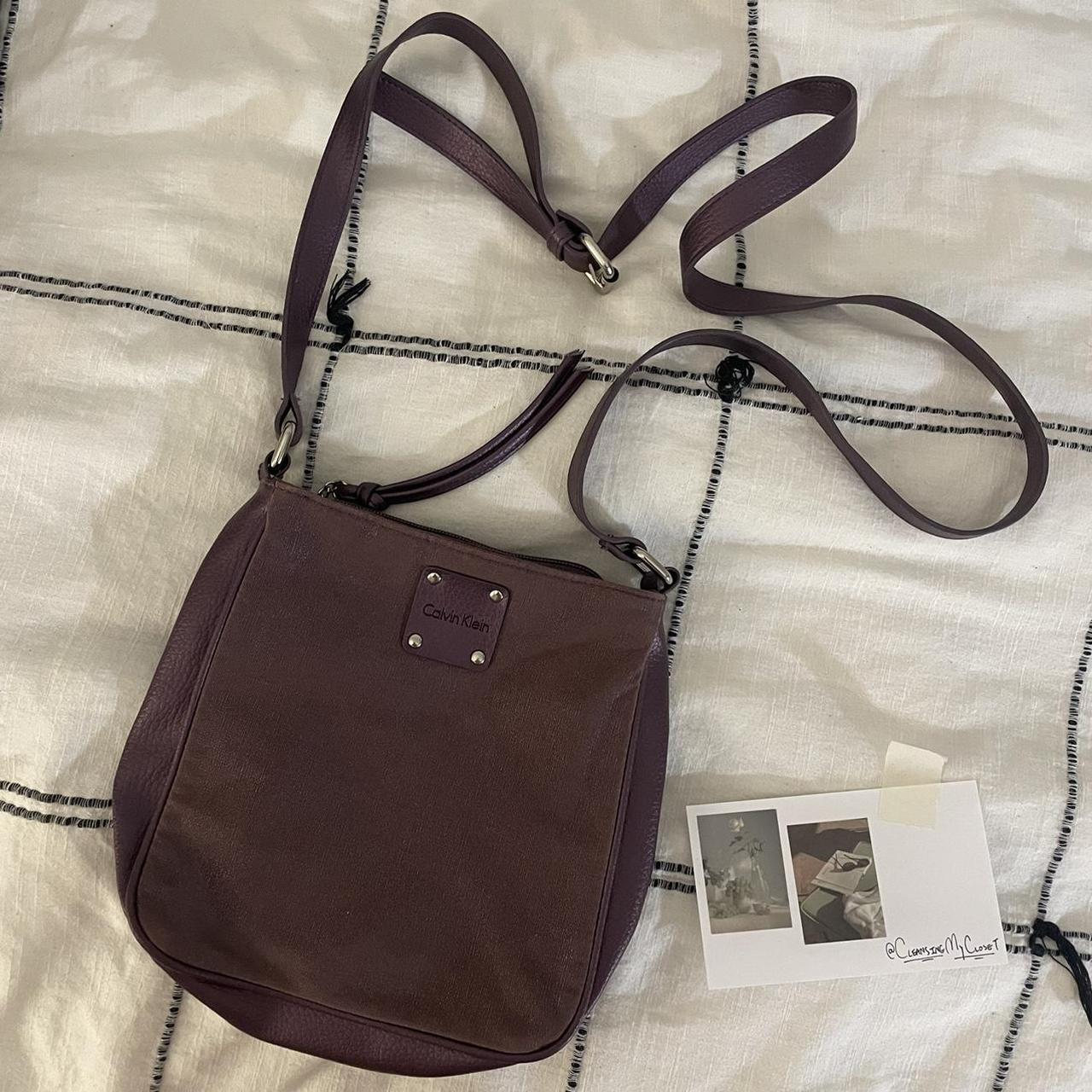 Calvin Klein Women's Purple and Grey Bag Depop