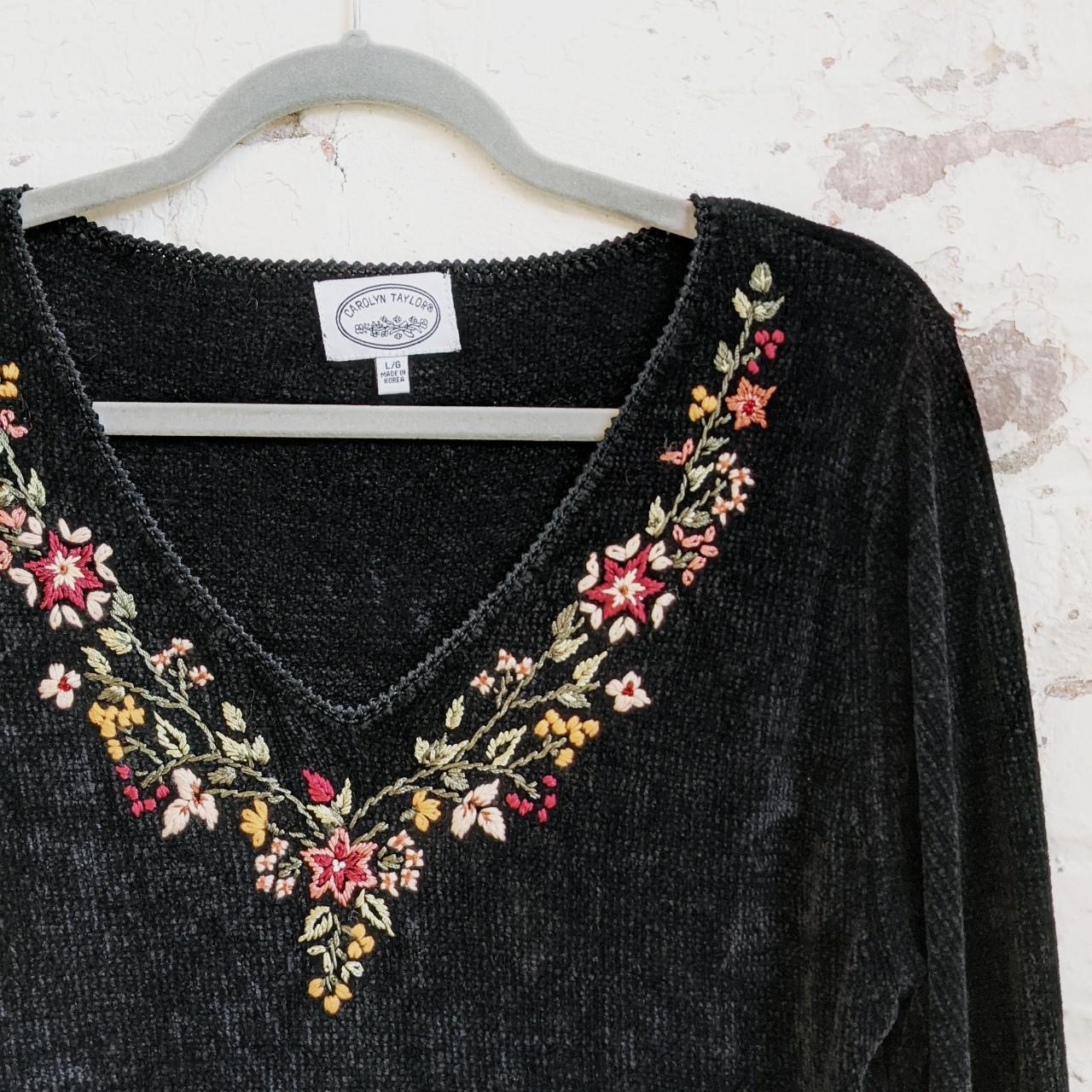 Chenille Fleur De Lis Cardigan Sweater - Poree's Embroidery