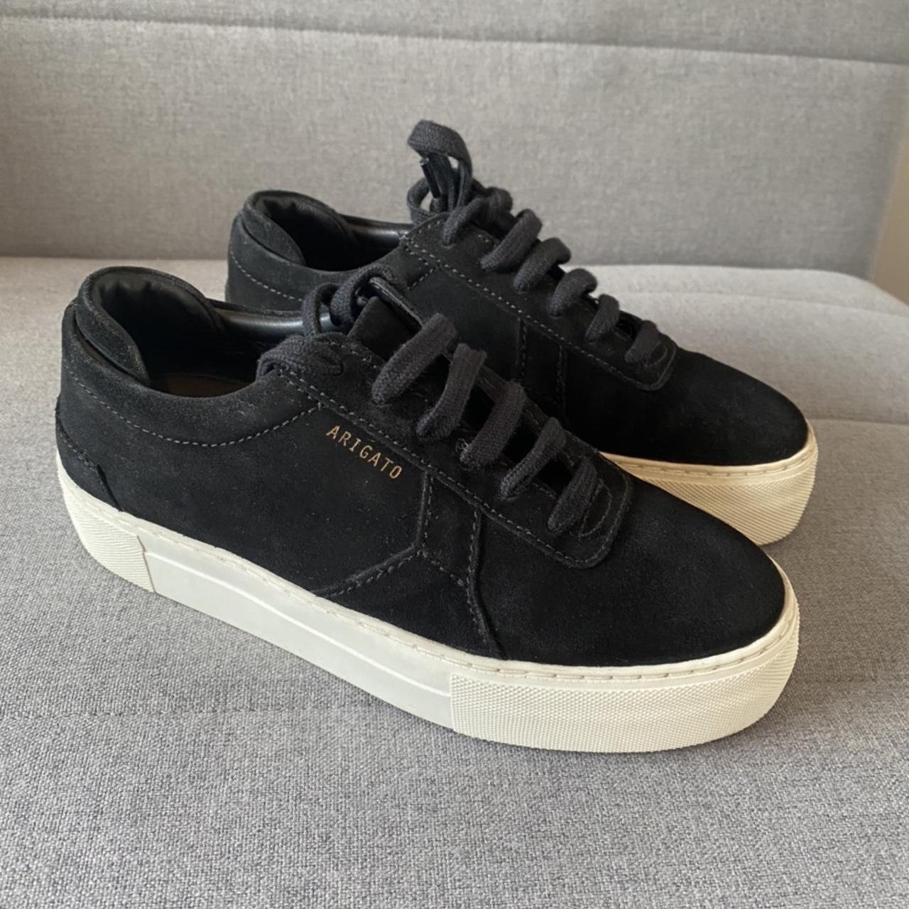 axel arigato black suede platform