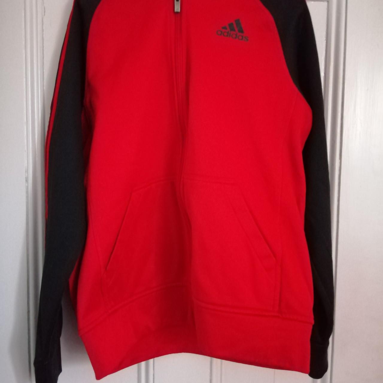 Adidas Men's Black and Red Hoodie | Depop