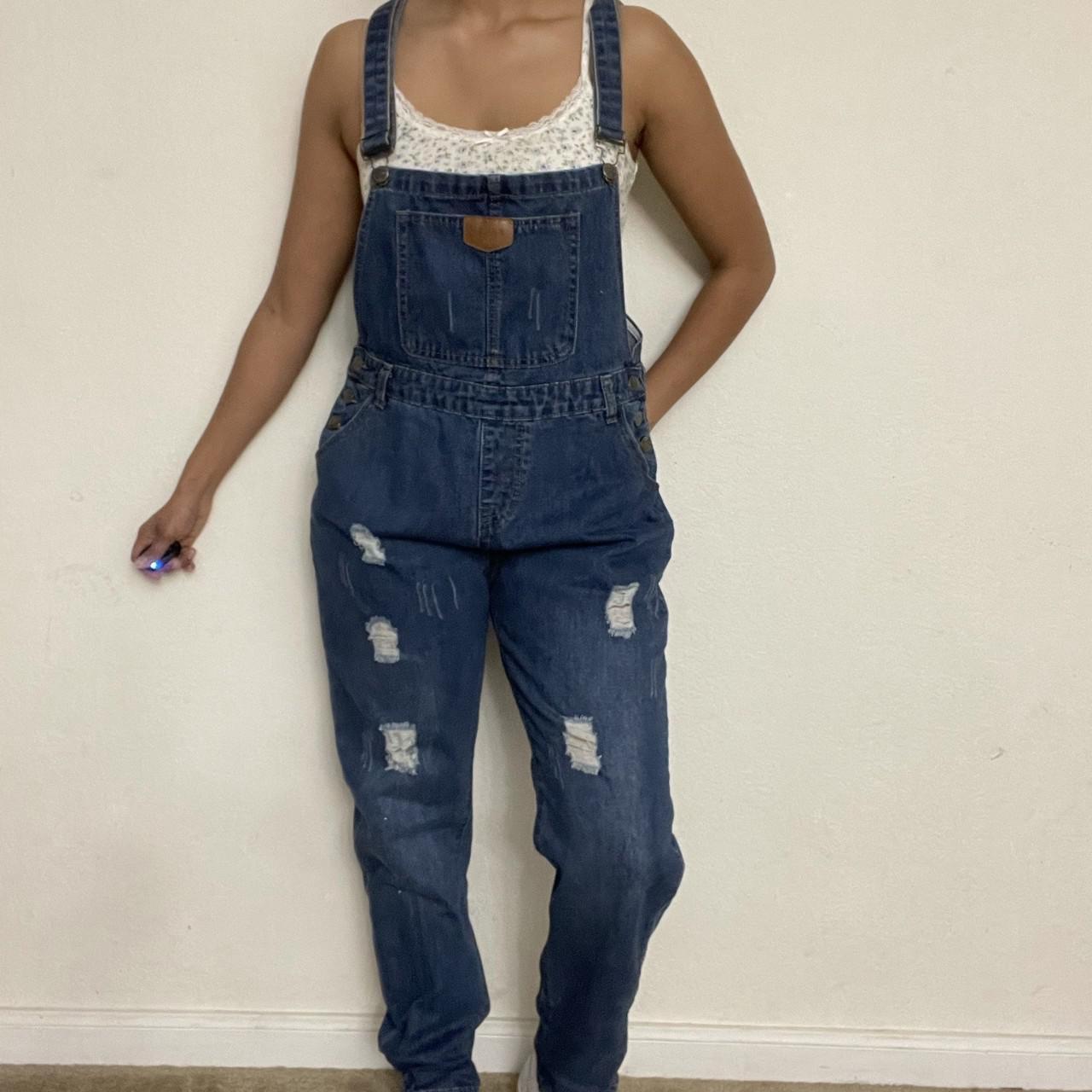 Women's store distressed overalls