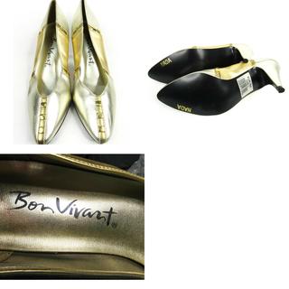 Vintage 80s Bon Vivant Silver & Gold Metallic Stiletto Pump Heels Size 7 N NOS