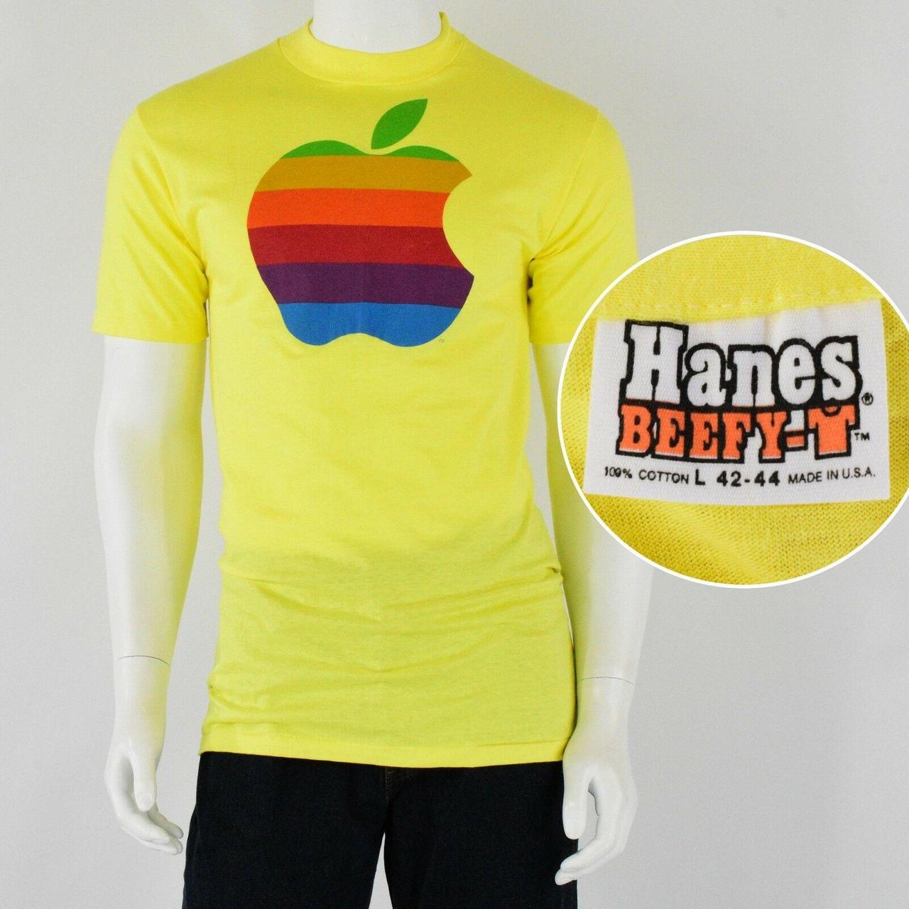 1980s Vintage Apple Rainbow T Shirt Super Soft!... - Depop