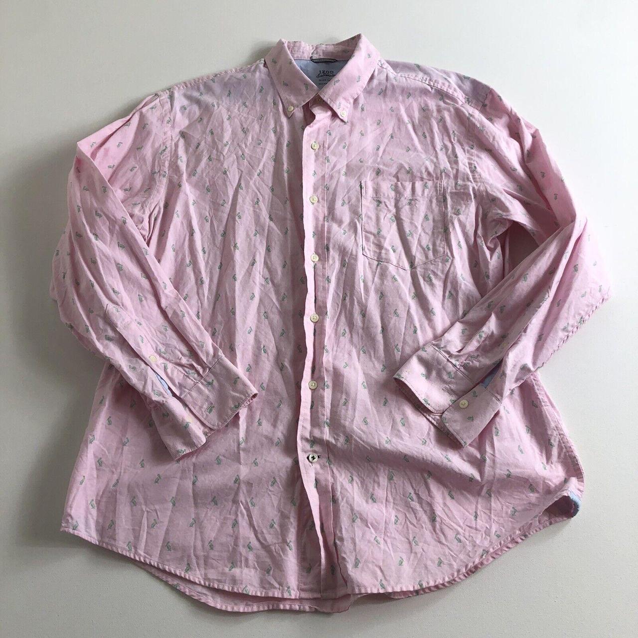 Izod Men's Pink Tshirt Depop