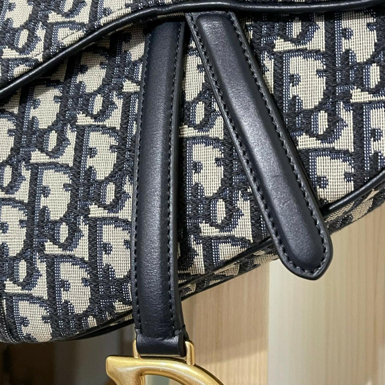 Christian Dior Saddle Bag Blue Oblique Jacquard... - Depop
