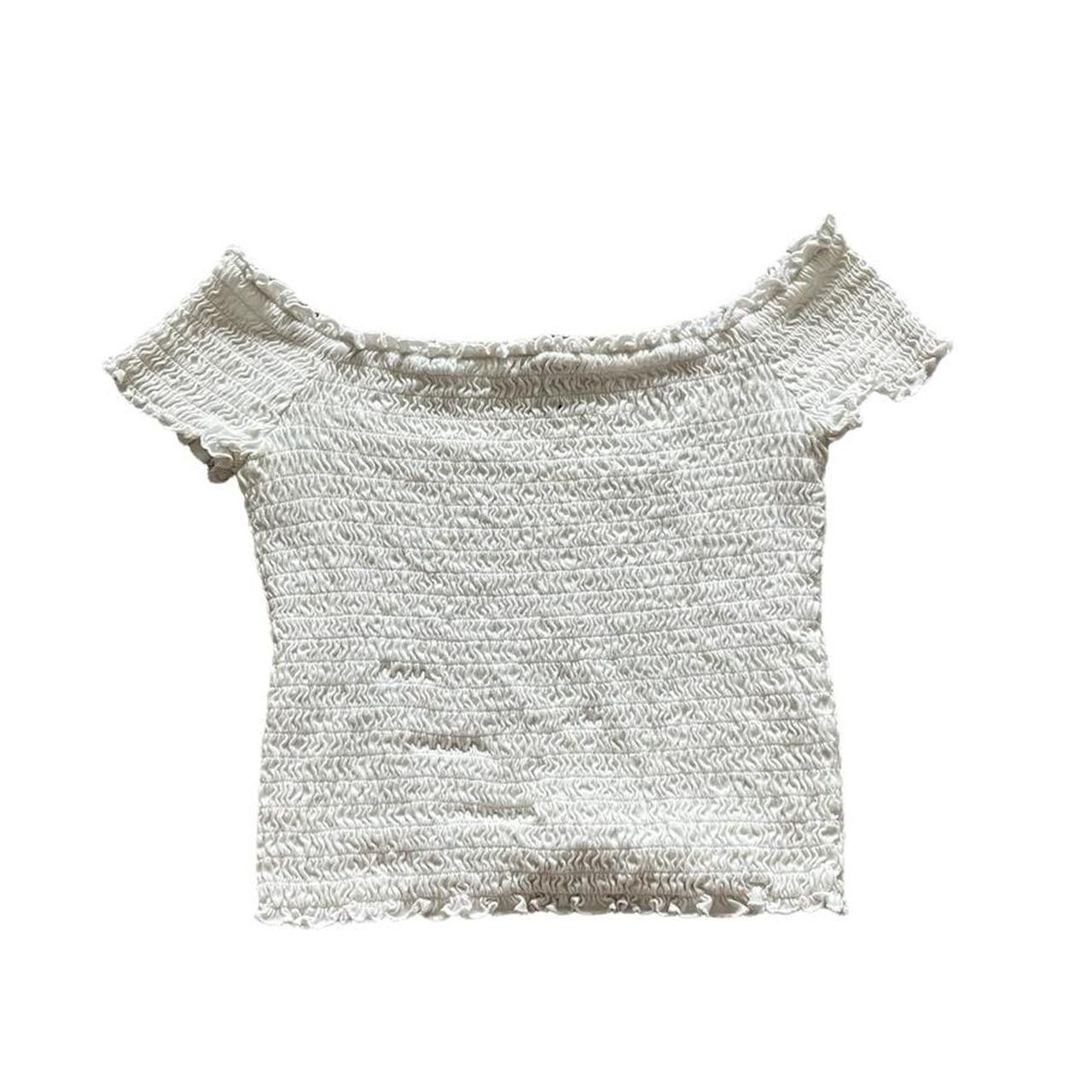 ⋆.ೃ࿔*:･ ruffle off the shoulder top NEED GONE... - Depop