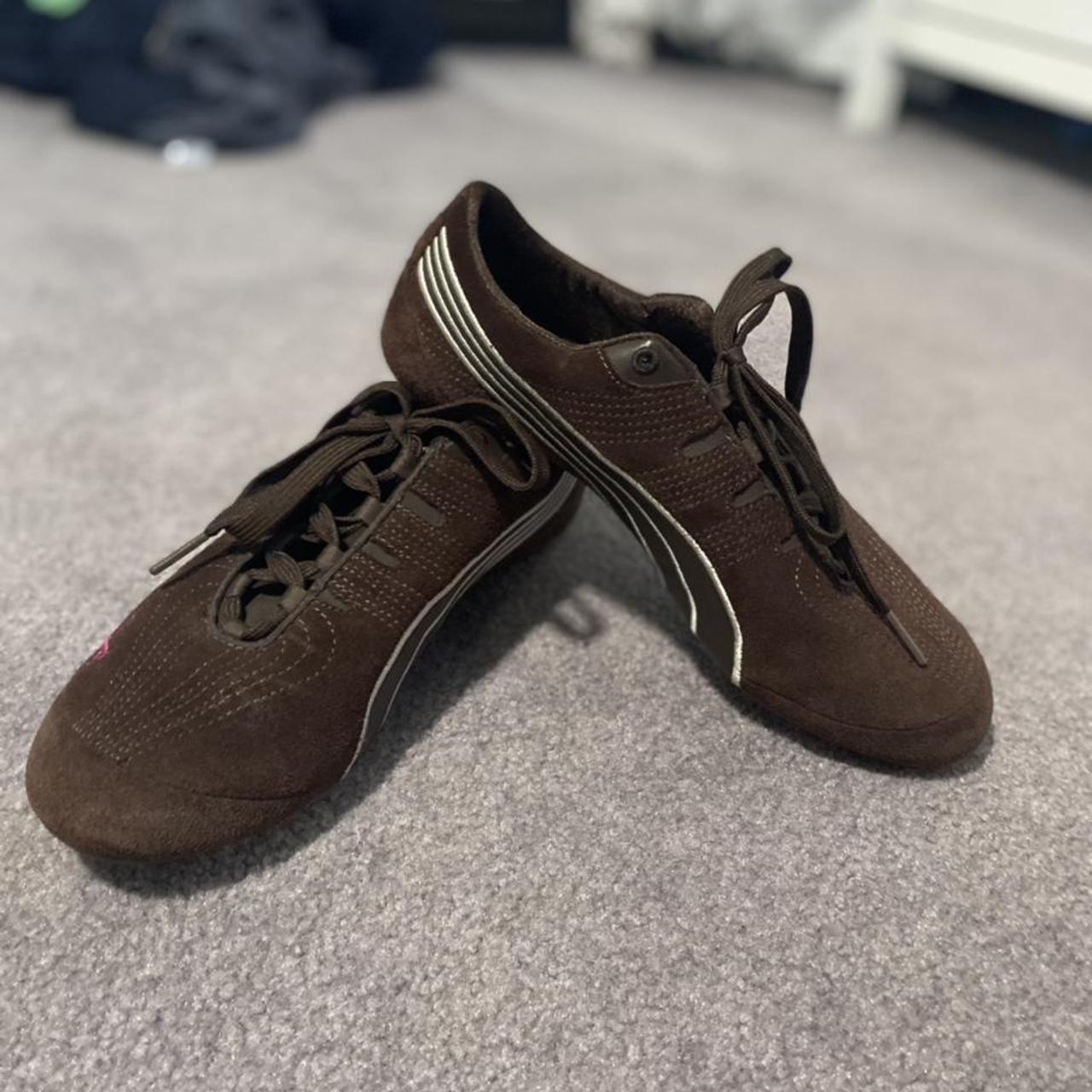 BROWN PUMA SNEAKERS barely worn size women s. Depop