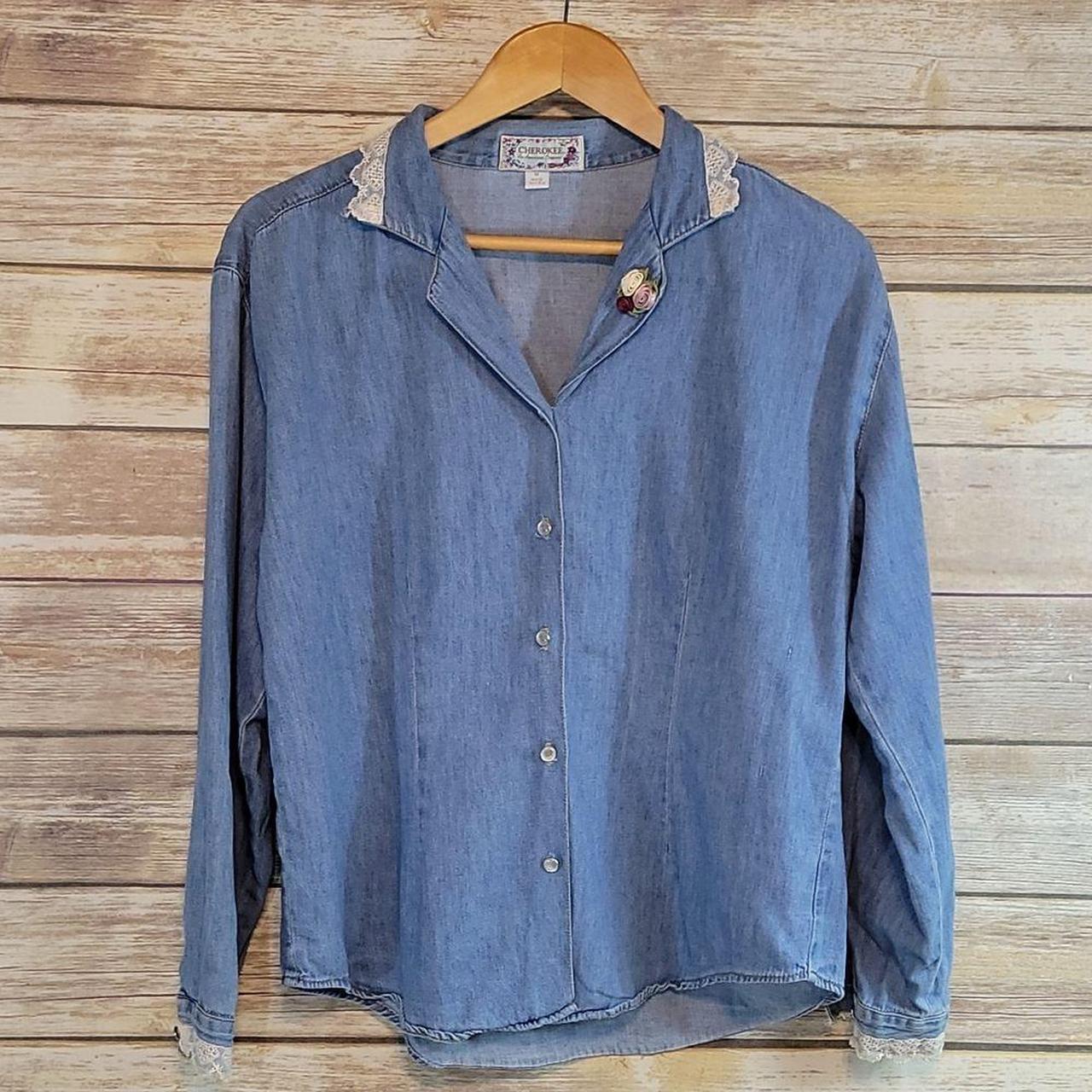 Women's Blue and Cream Blouse | Depop