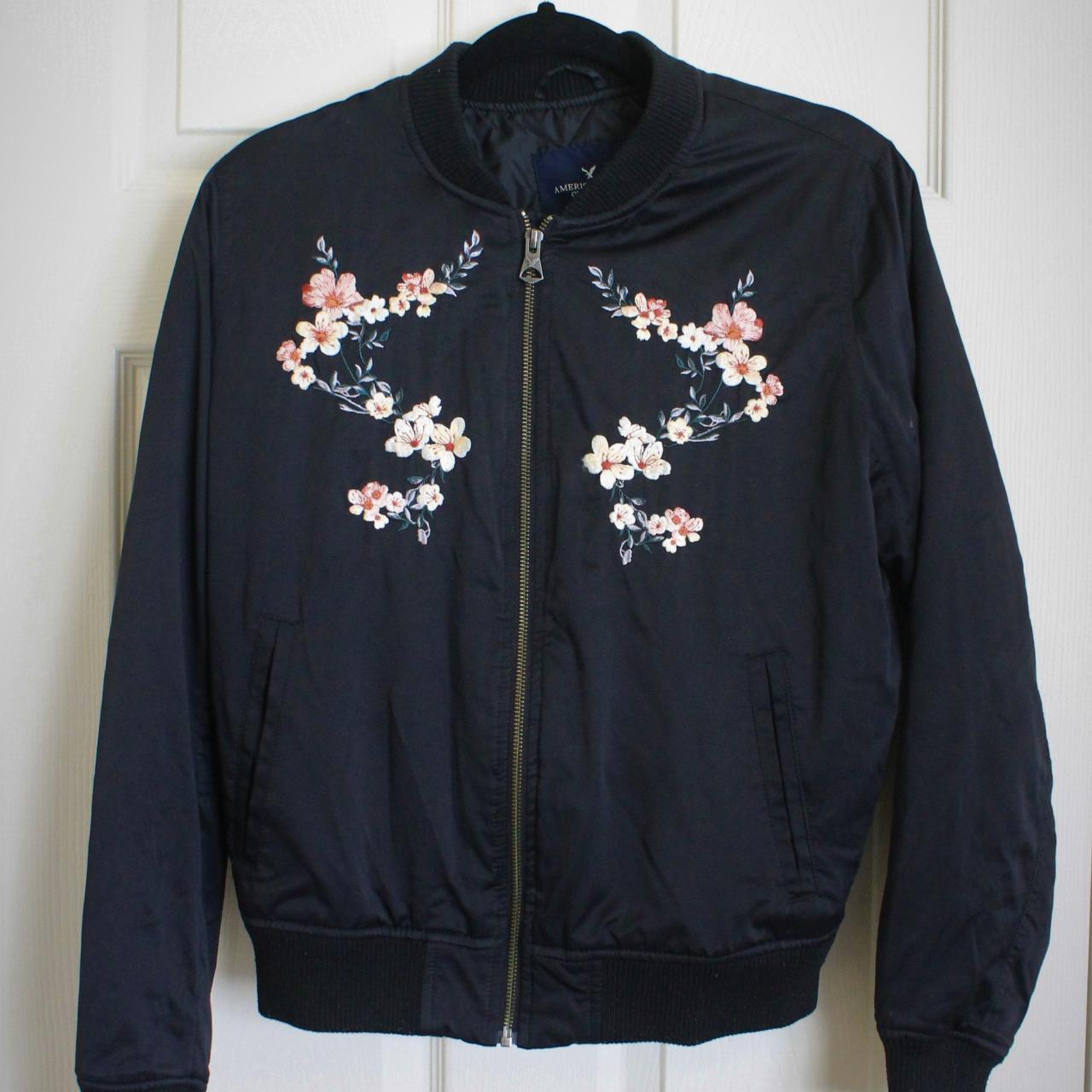 American eagle black deals bomber jacket