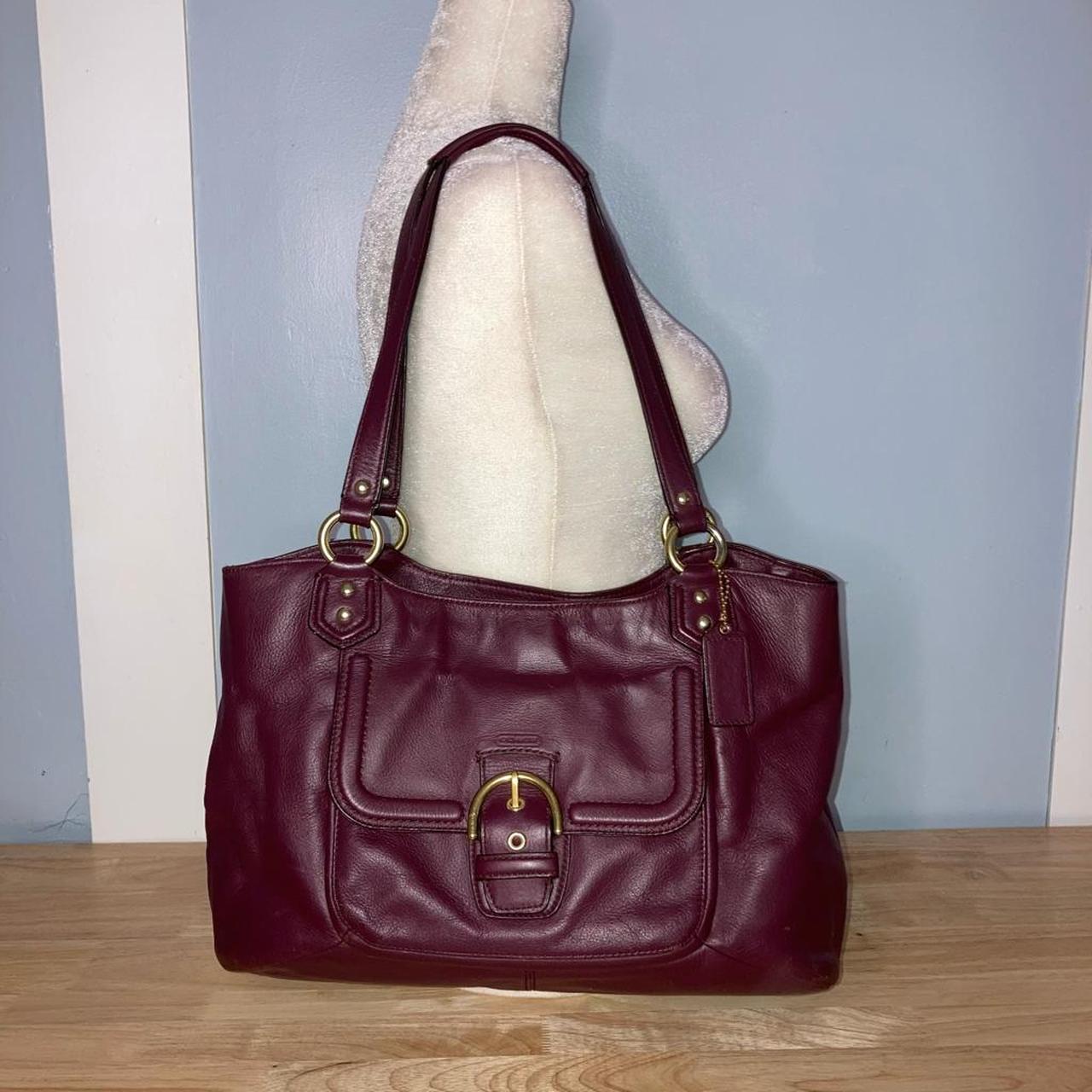 COACH H1381-F24961 Campbell Belle Bordeaux Leather... - Depop