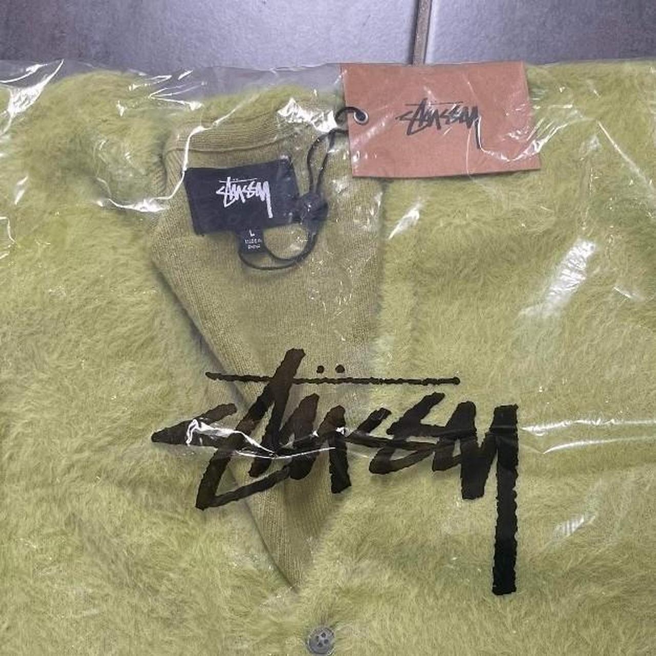 stussy-shaggy-cardigan-lime-green-size-large-sold-depop