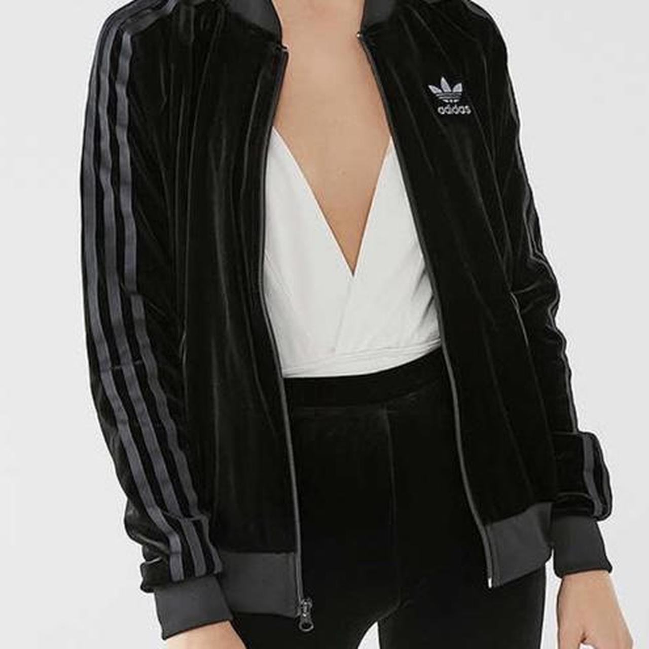 black adidas velvet tracksuit