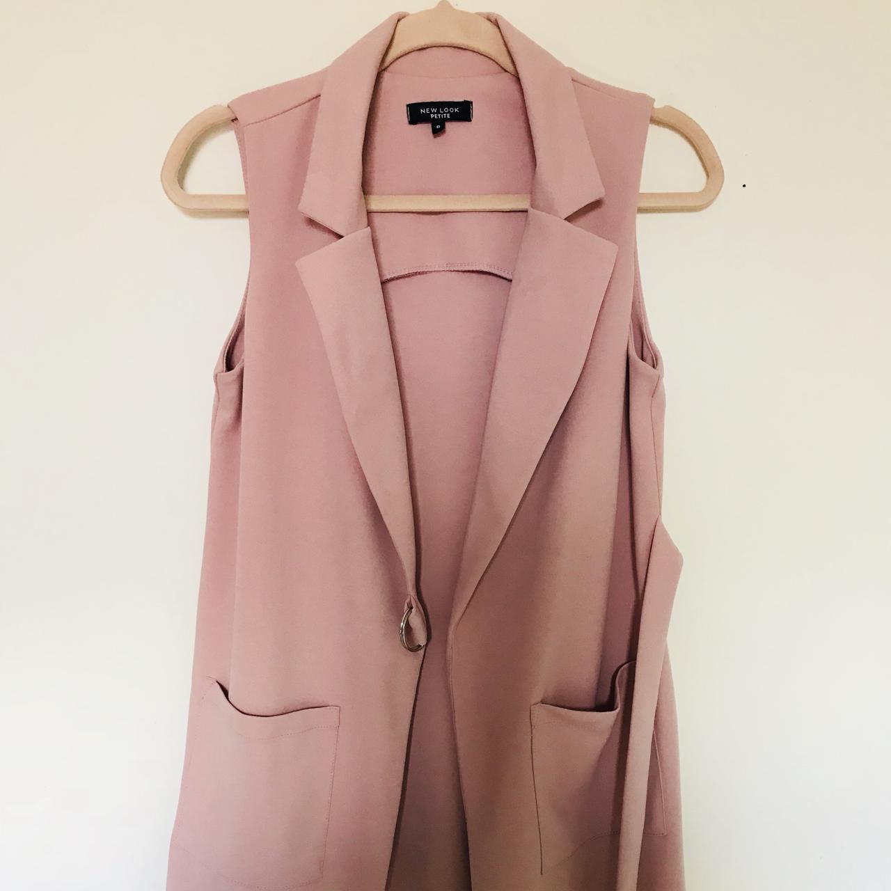 Pink sleeveless blazer best sale