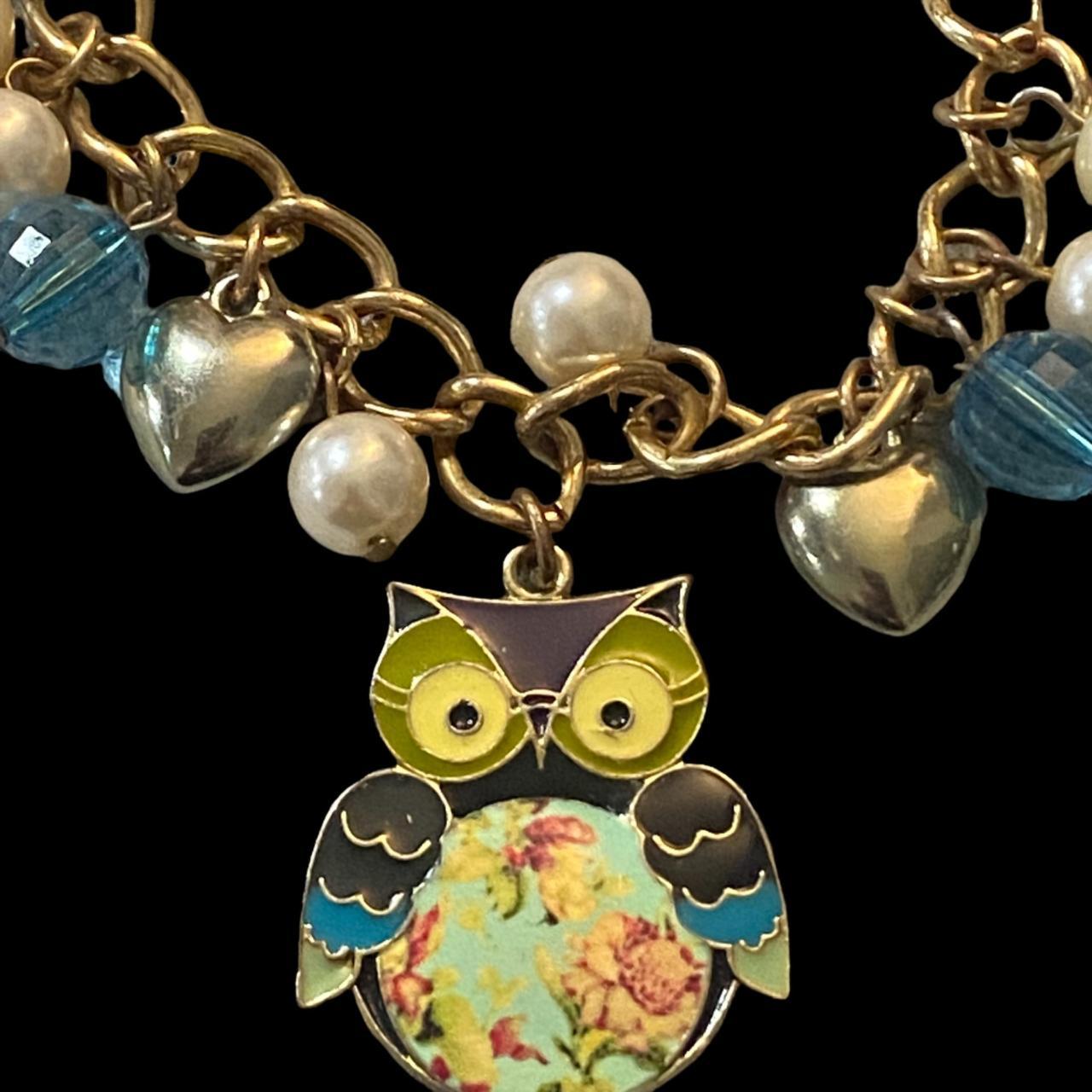 Betsey Johnson Enamel Owl Bracelet Super Cute... - Depop