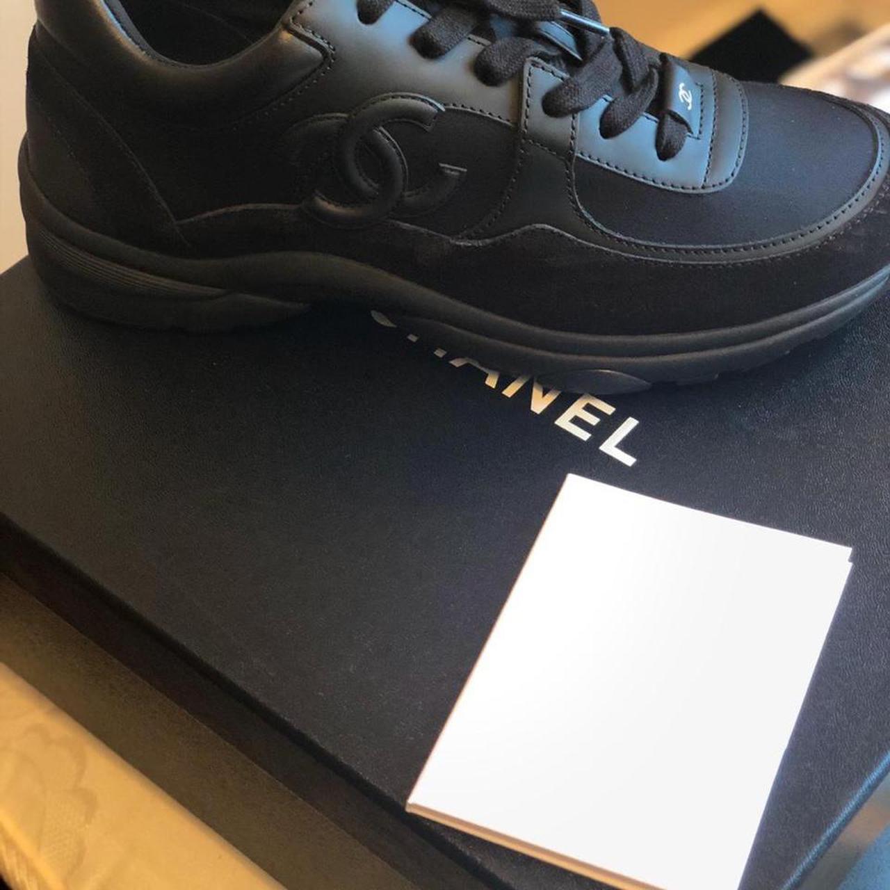CHANEL SUEDE TRIPLE BLACK RUNNERS, ~Size 10 available
