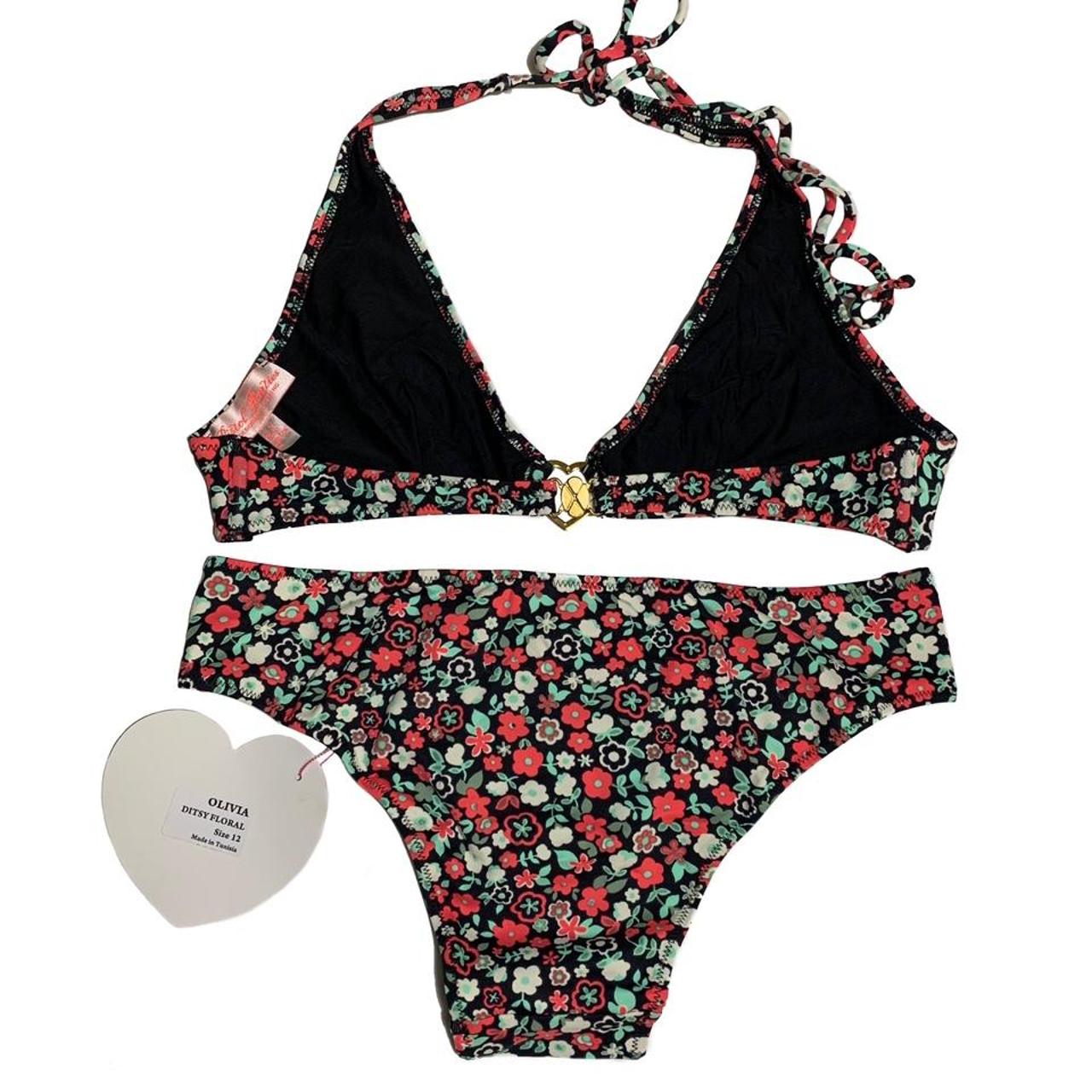 Pistol Panties Floral Bikini With Black Background Depop 