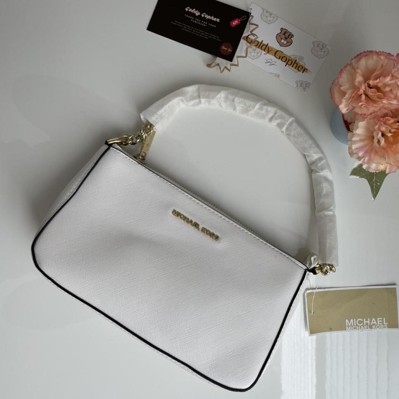 Michael kors white and gold clearance purse