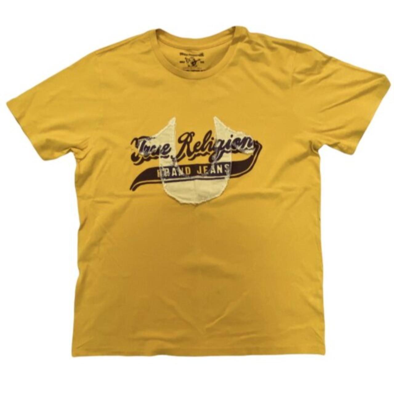 True Religion Men's Gold T-shirt | Depop