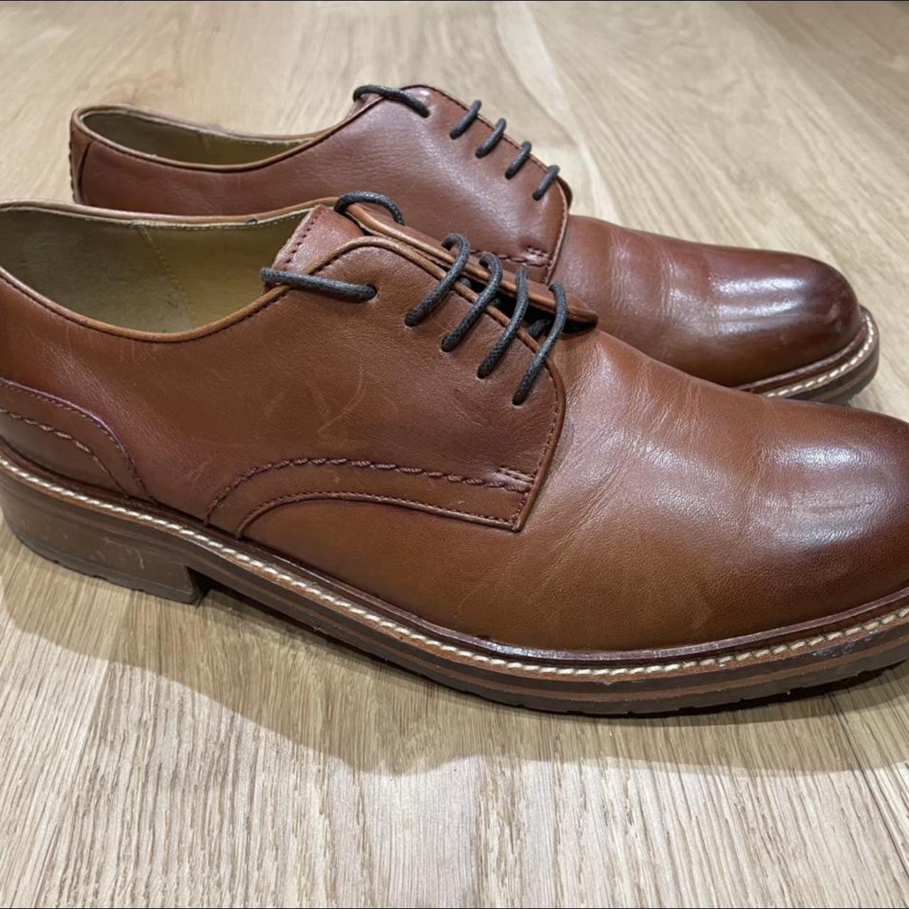 Size 8 brown leather Oxford shoes. Only worn a few... - Depop