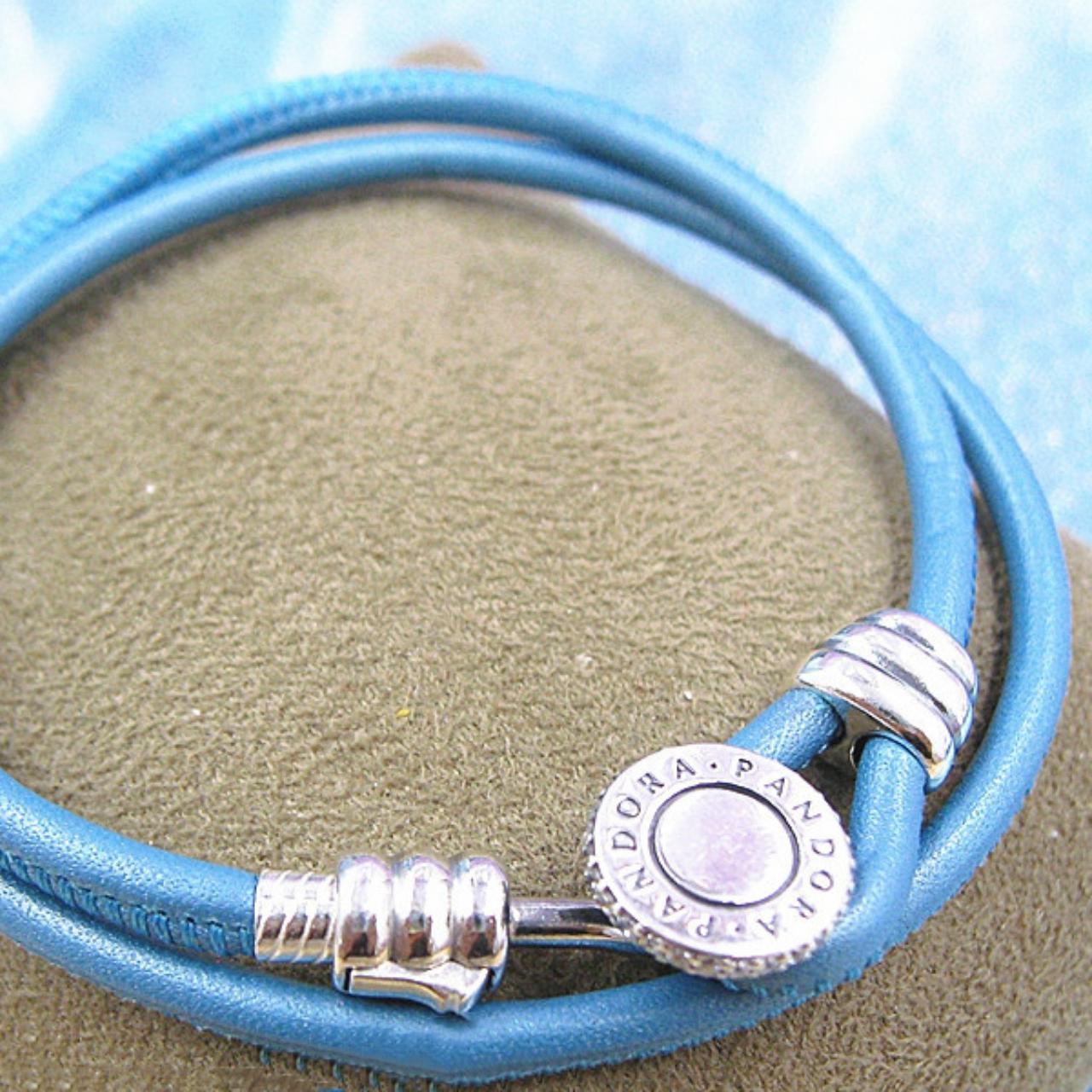 Pandora navy leather on sale bracelet