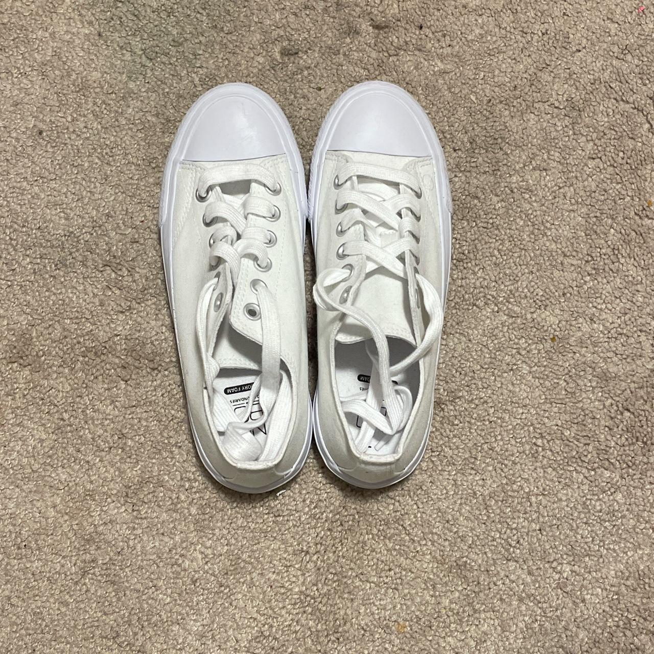 plain white shoes, never worn good for... - Depop