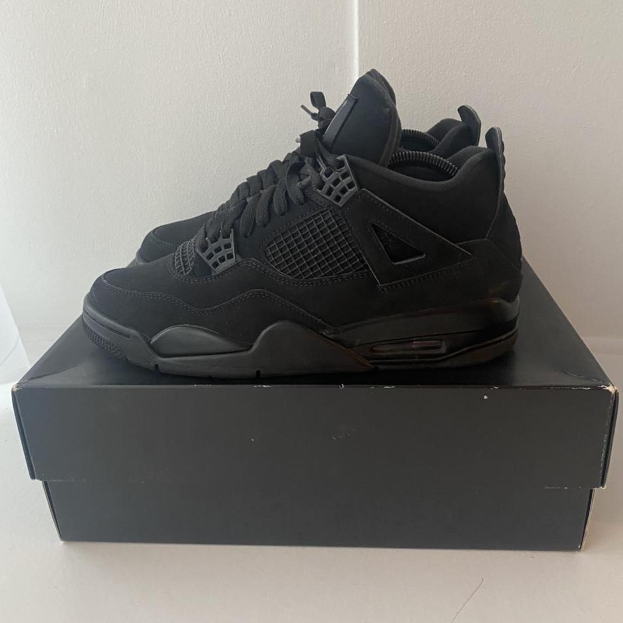 Jordan 4 Retro Black cat (2020) size UK8.5, 100%... - Depop