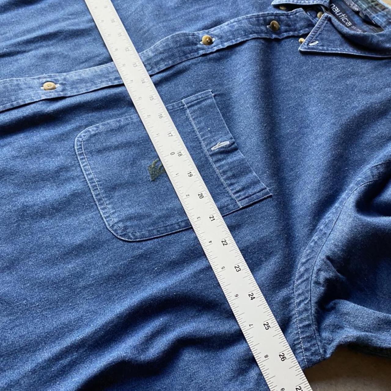 Vintage Nautica Denim Button Down Long Sleeve Shirt... - Depop