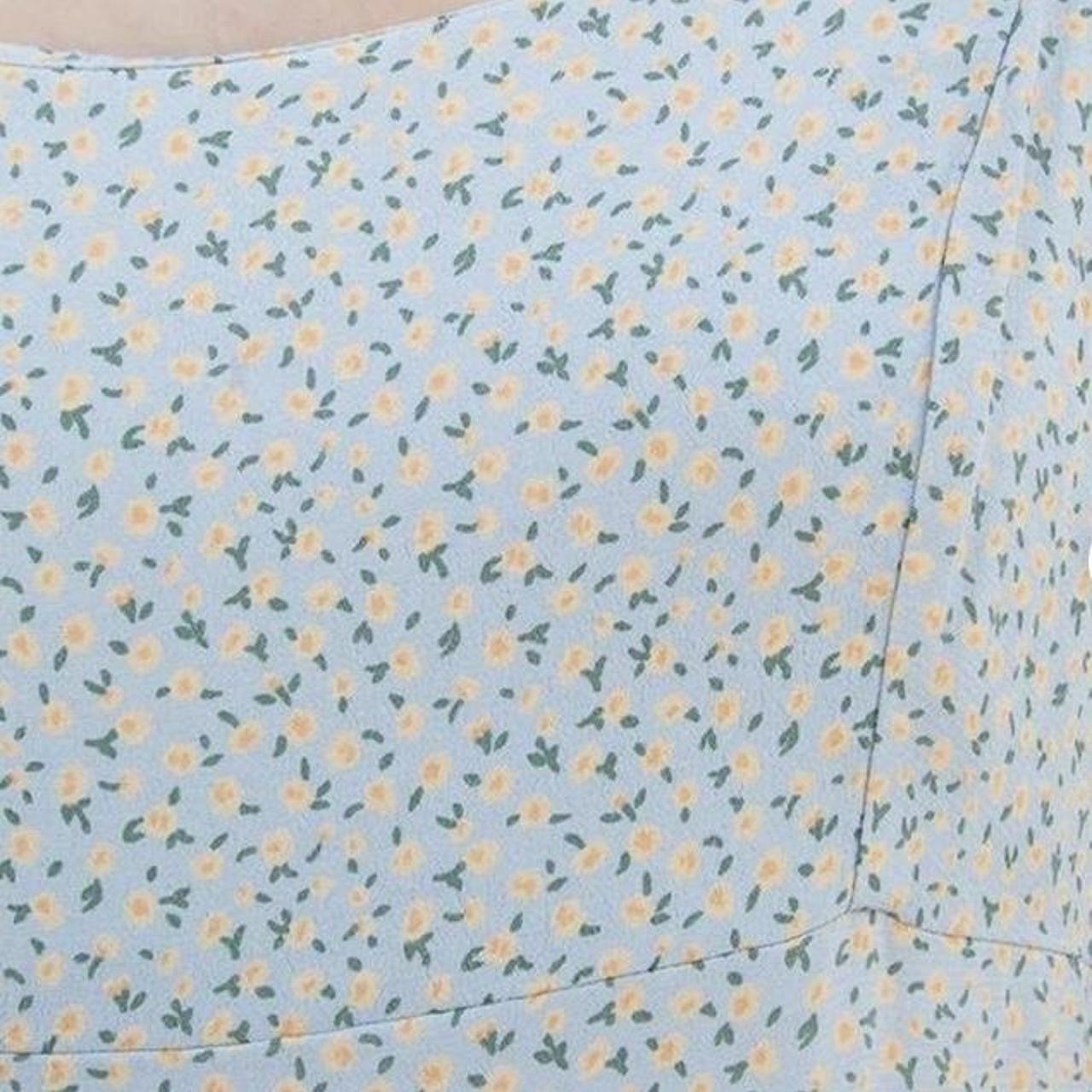 Brandy Melville Women's Yellow and Blue Dress Depop