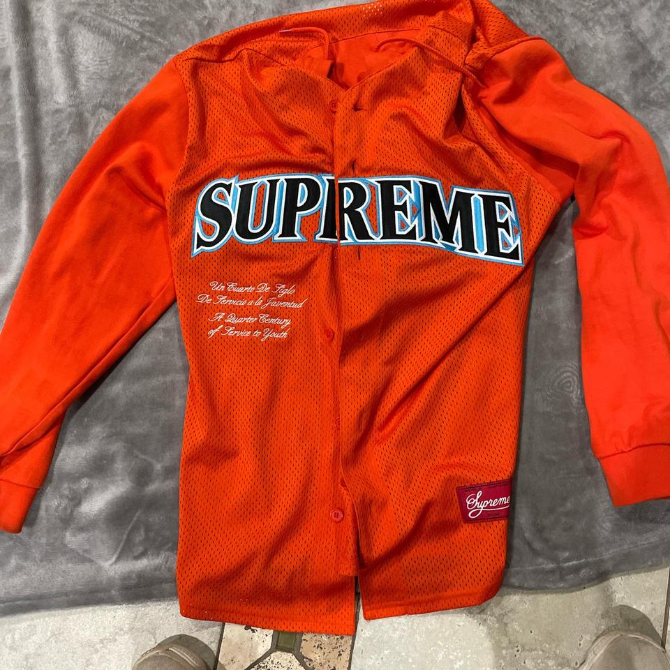 SUPREME RED RUM BASEBALL JERSEY BRAND NEW / NEVER - Depop