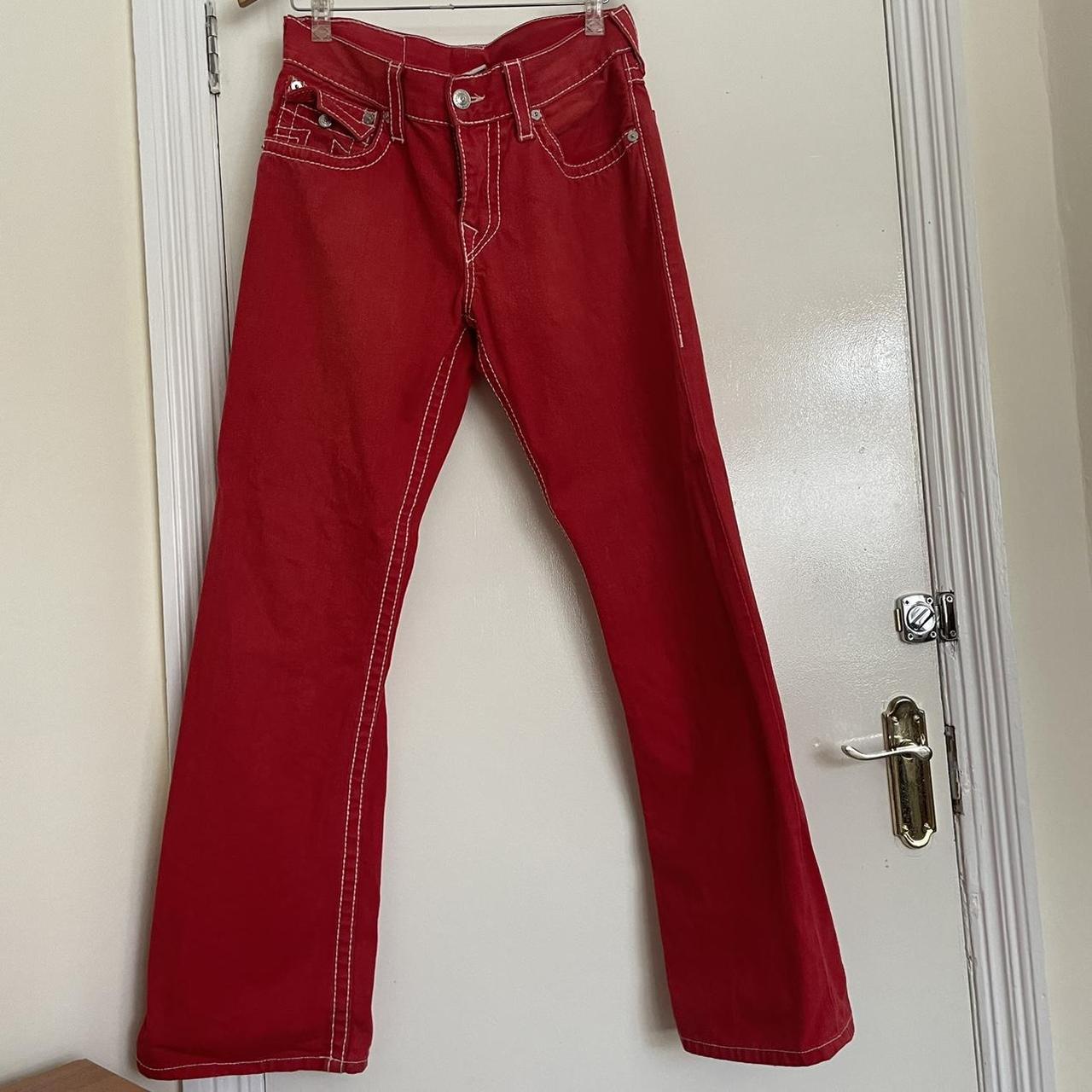 Bootcut True Religion Red Jeans Size 32w 32l Open Depop