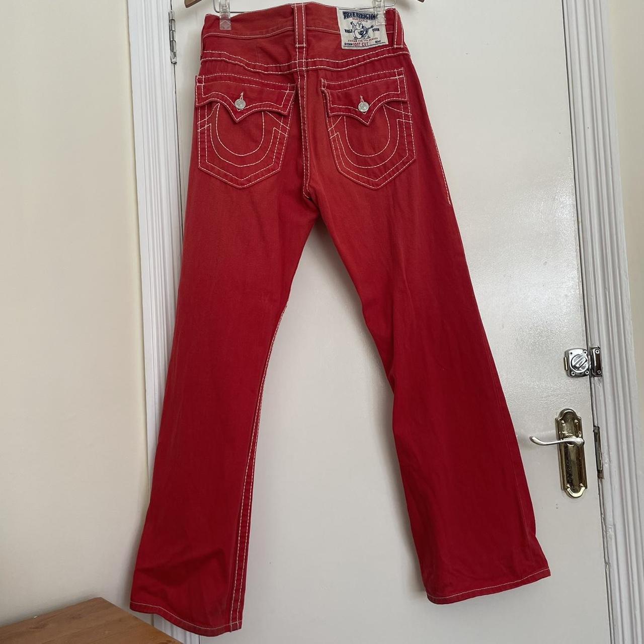 Bootcut True religion red jeans. Size 32W 32L open... - Depop