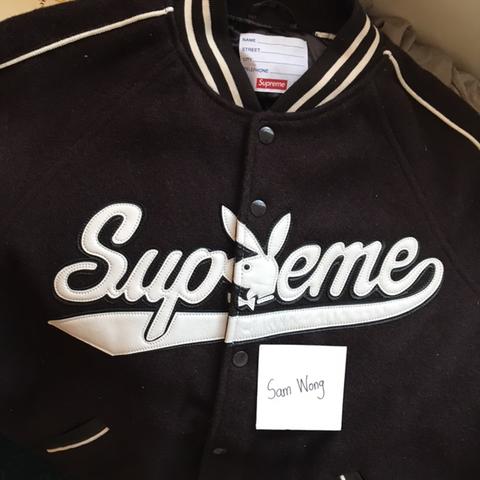 SOLD* 2011 Supreme x Playboy Varsity Jacket. - Depop