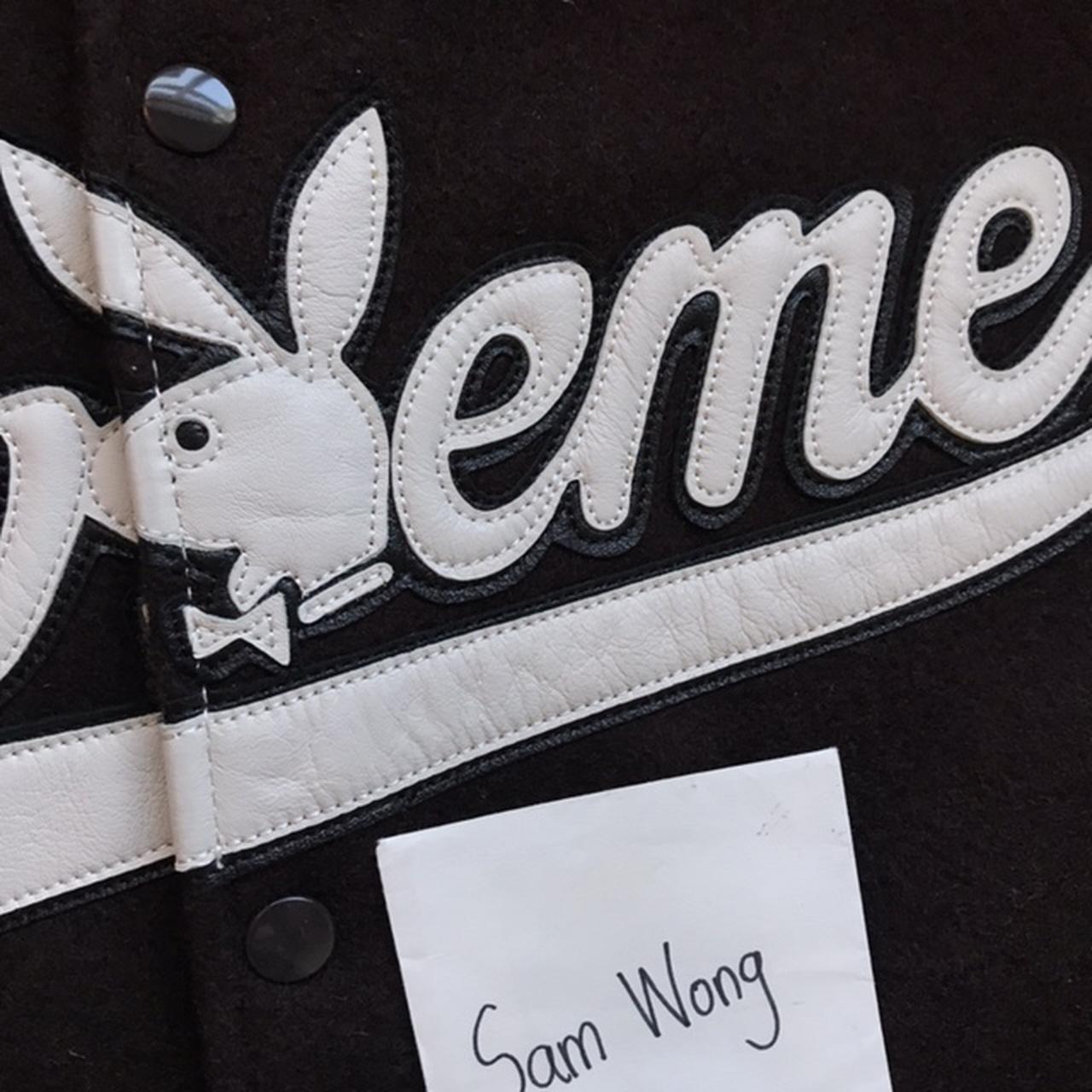 Supreme x Playboy College Jacket condition - Depop