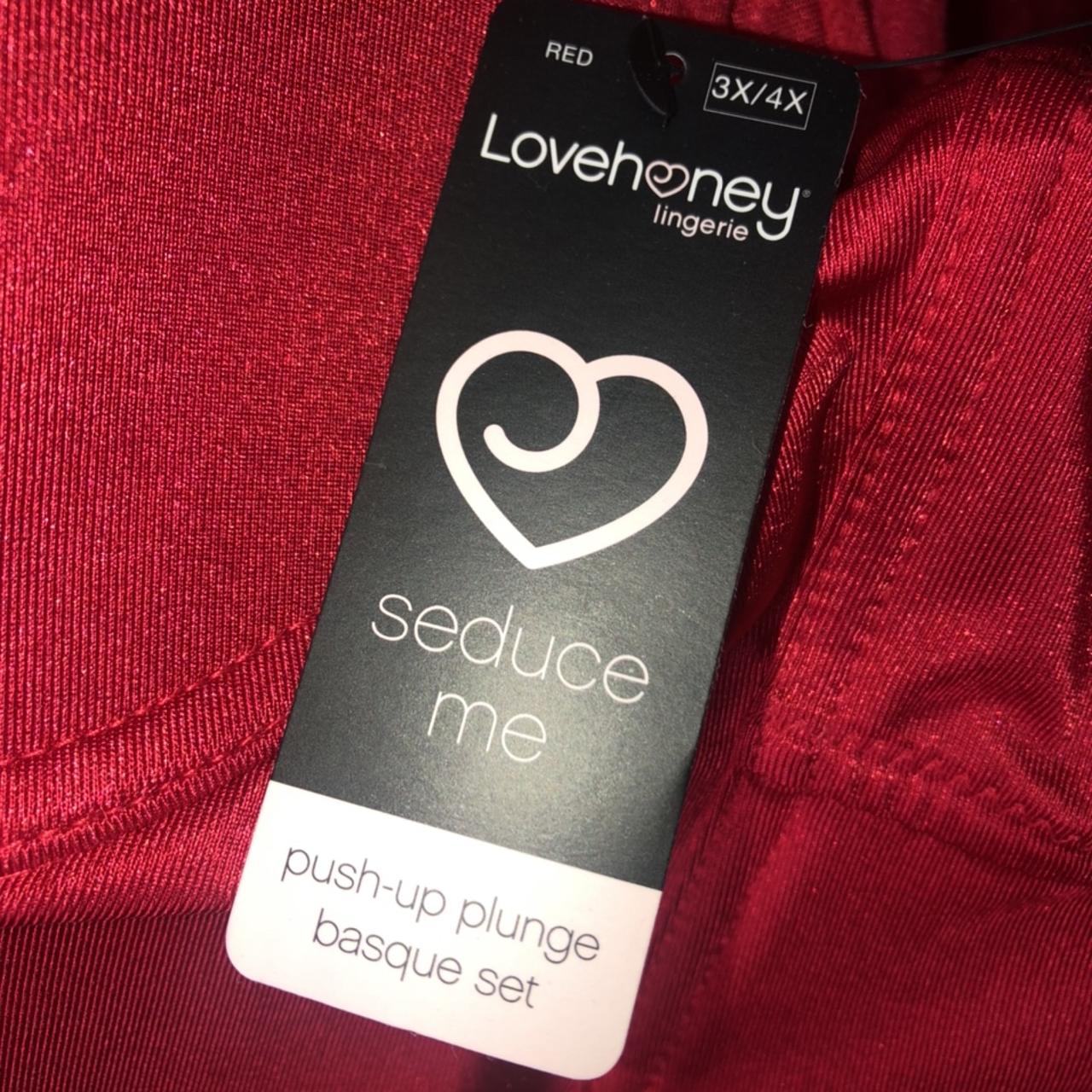 Lovehoney red lace push-up Basque. Size 3x-4x. - Depop