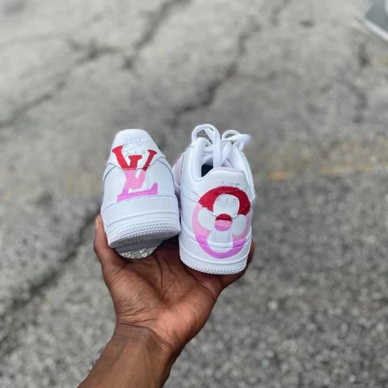pink lv nike air forces