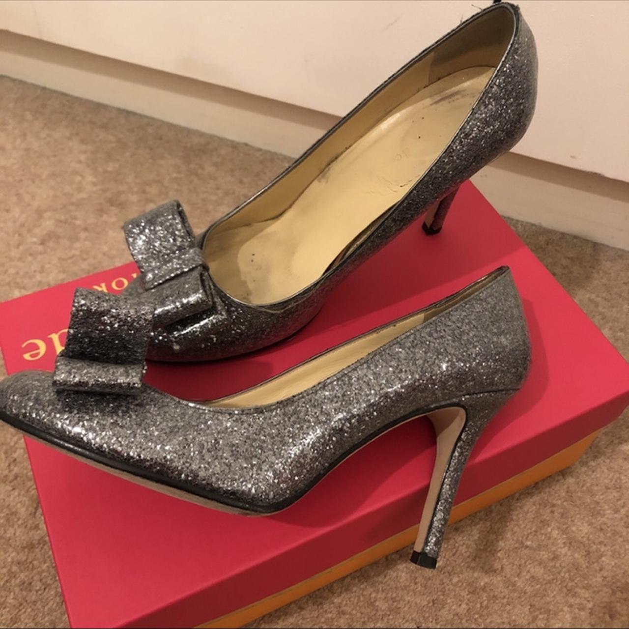 Kate spade discount glitter bow heels