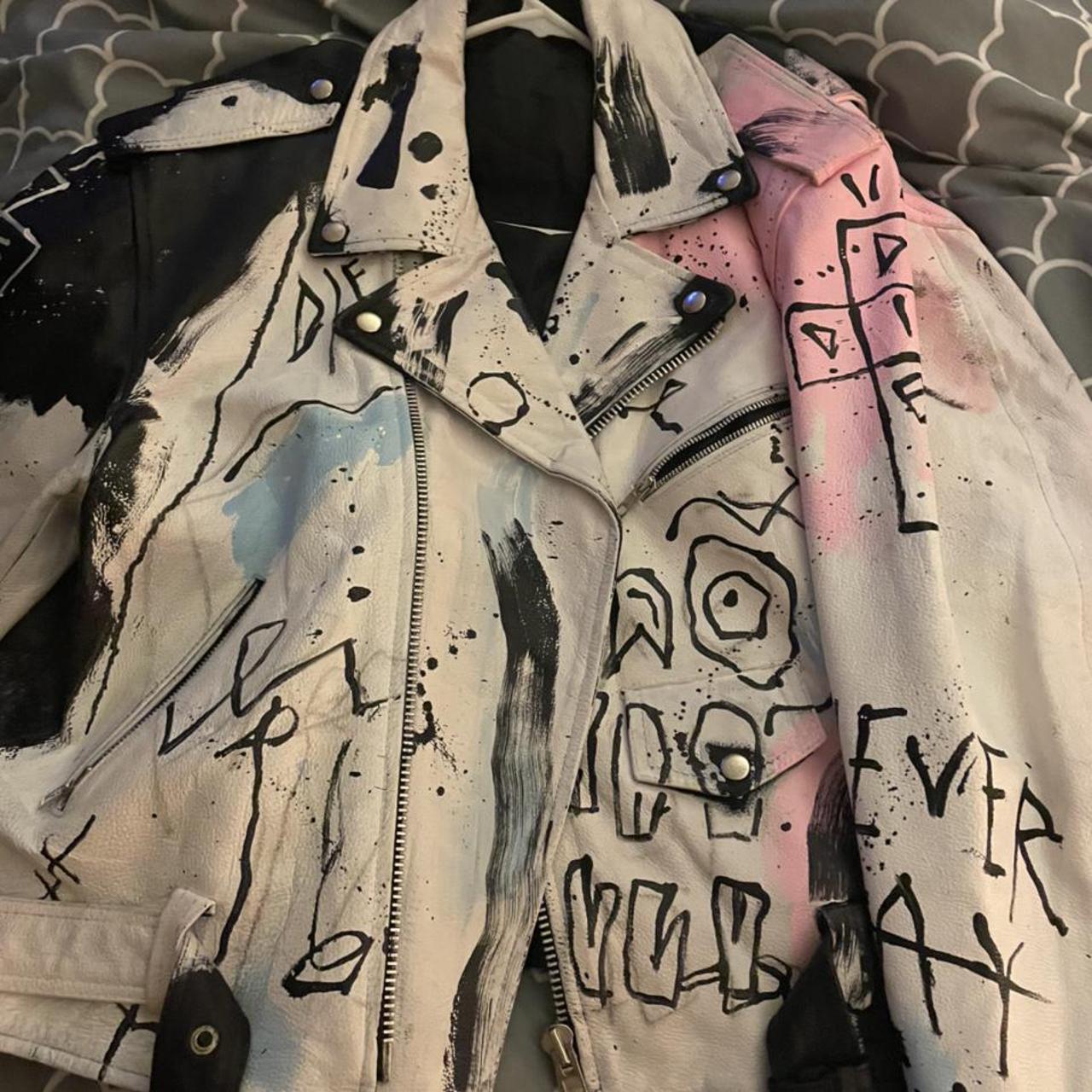 For those who sin never say die leather jacket.  | Depop