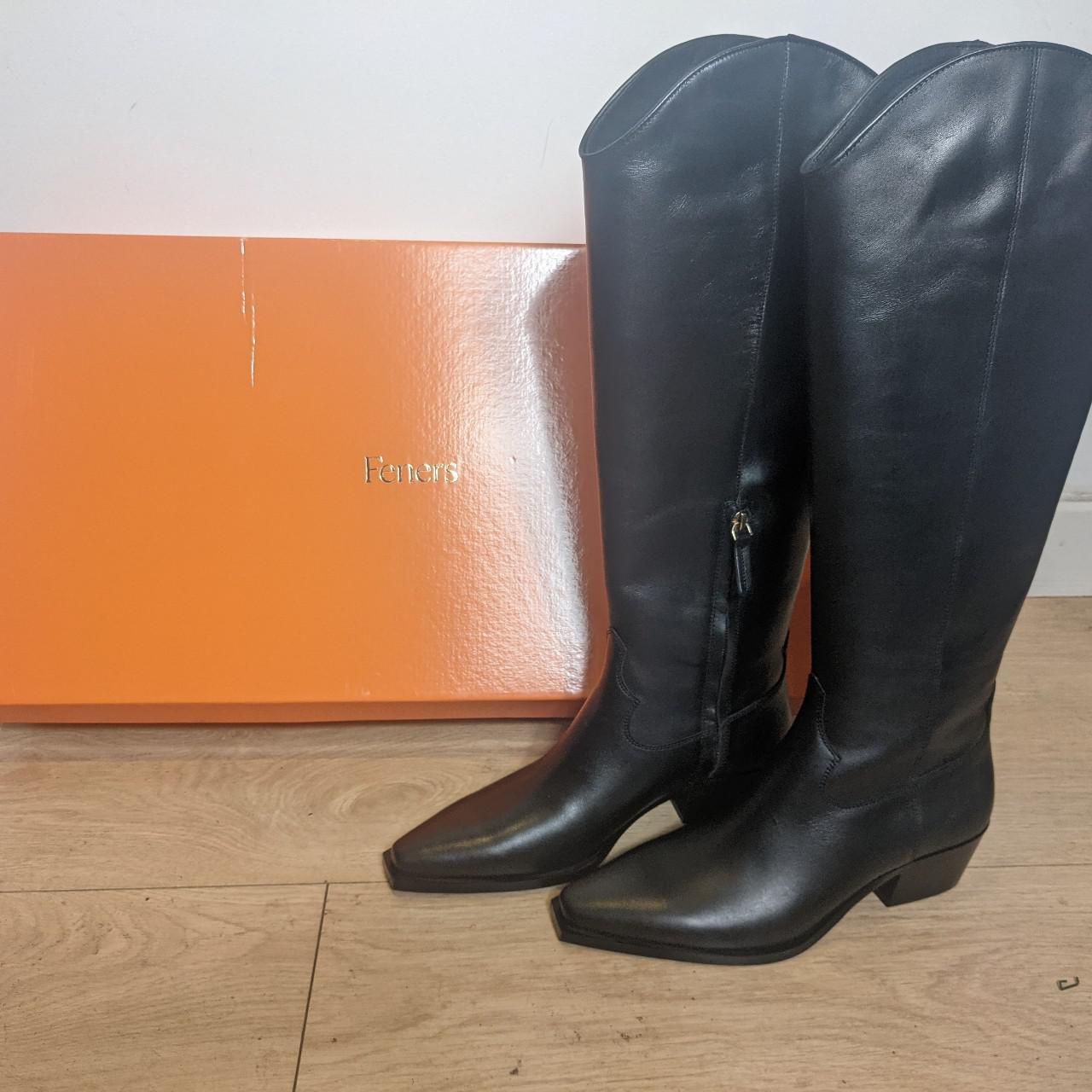 Black leather knee high boots!! Feners Everyday... Depop