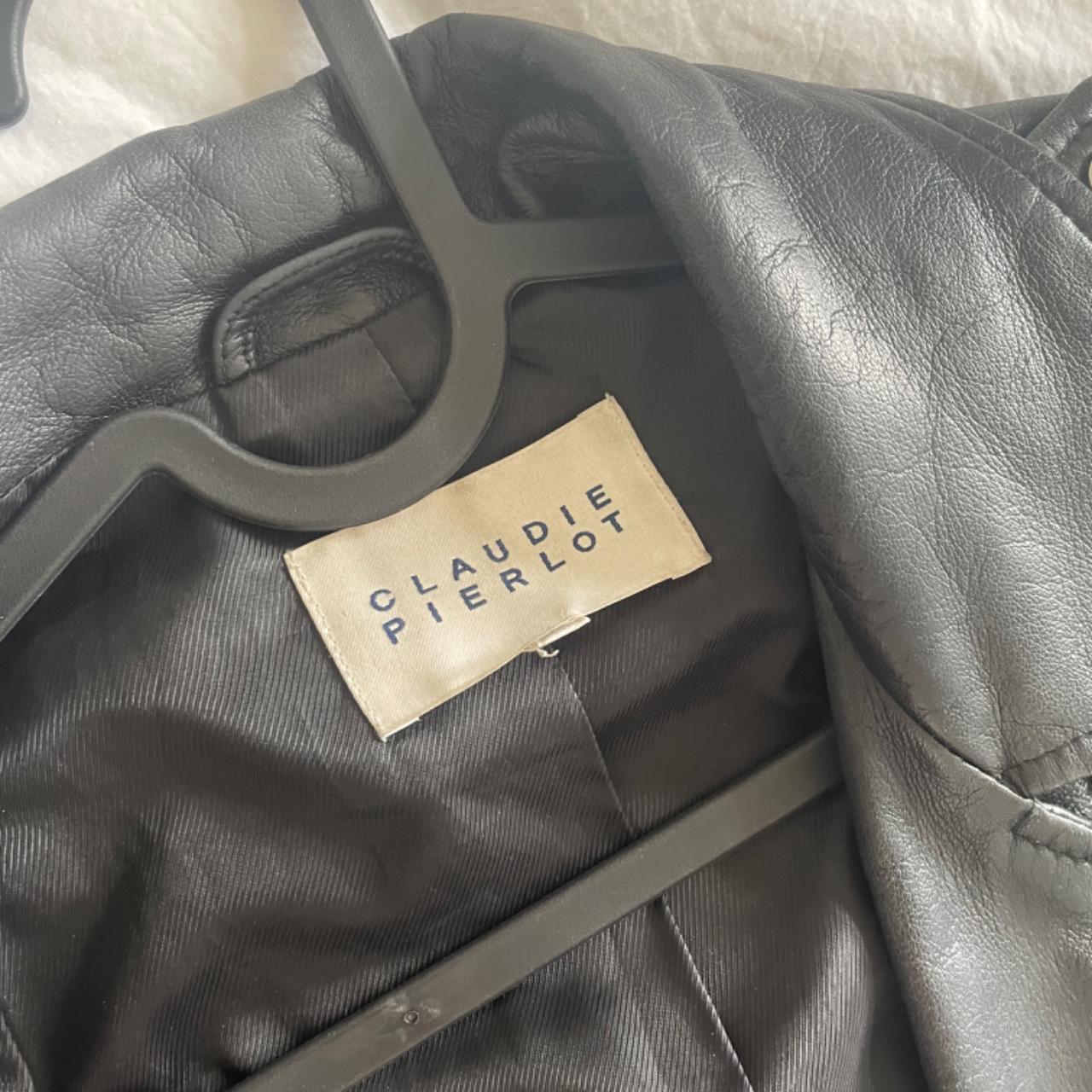 Genuine leather claudie pierlot jacket with pearls