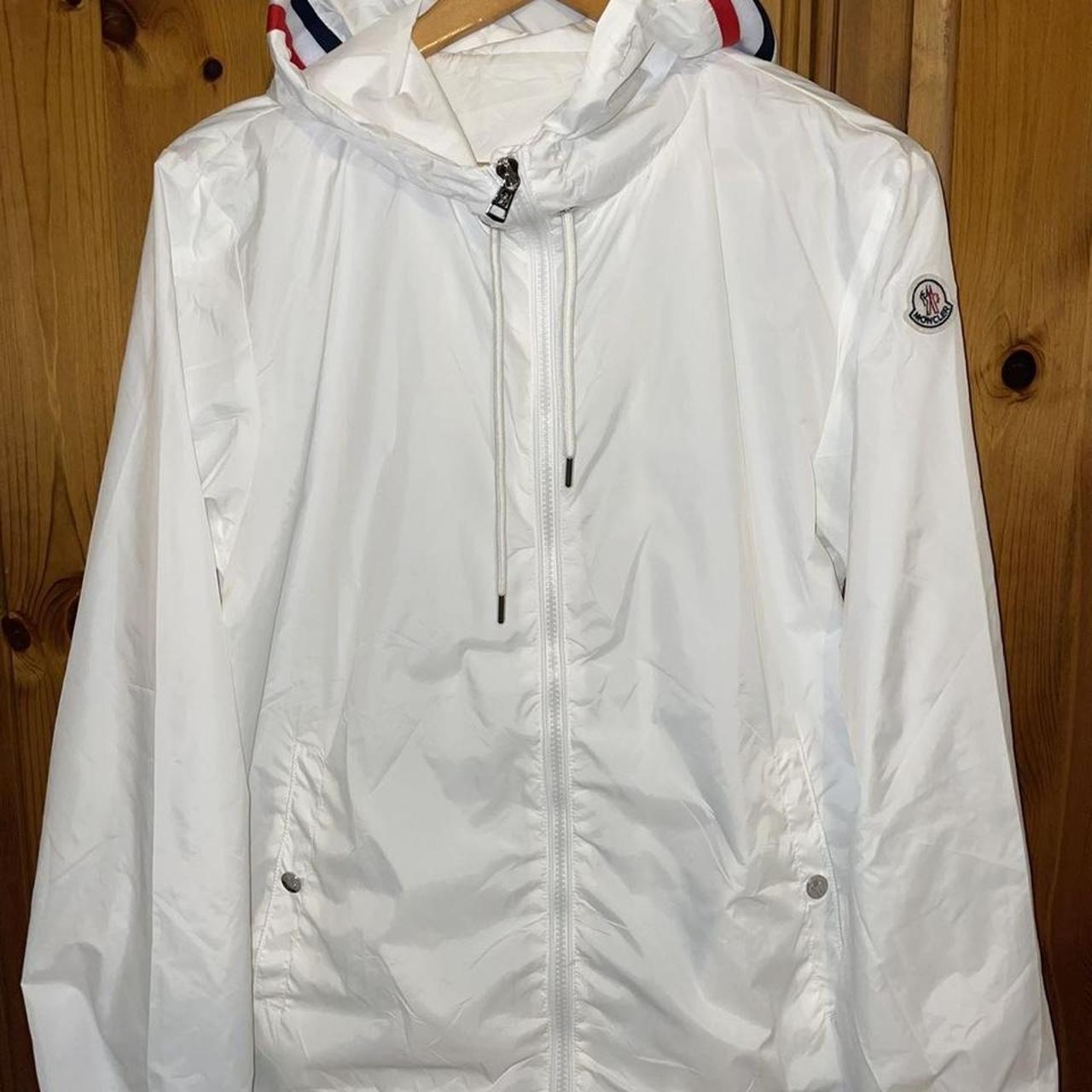 White moncler jacket very good condition worn few... - Depop