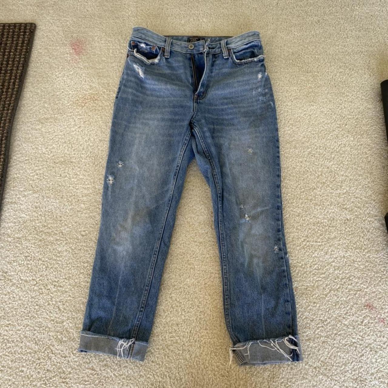 Abercrombie and Fitch mom jeans// worn a couple... - Depop