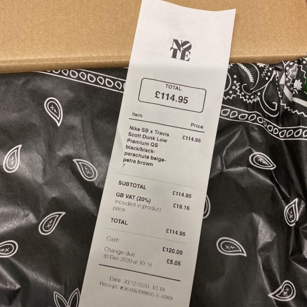 Travis Scott Dunk Receipt Travis Scott Nike Air Jordan Low 25cm