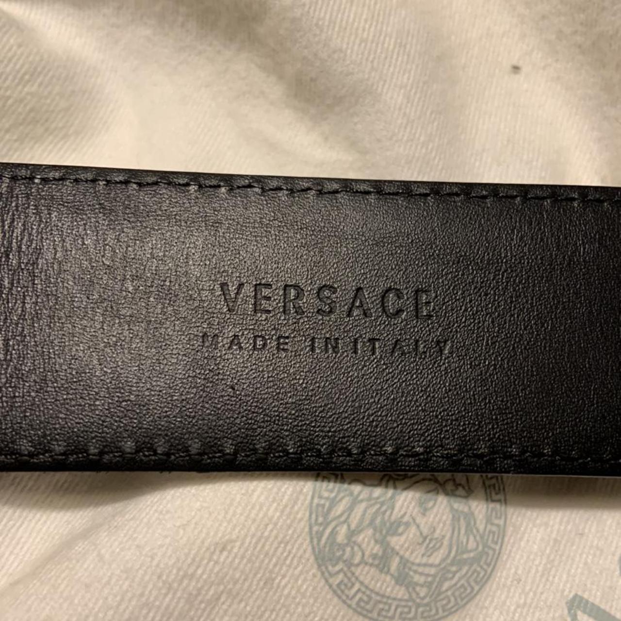 Versace Men's Black and Gold Belt | Depop