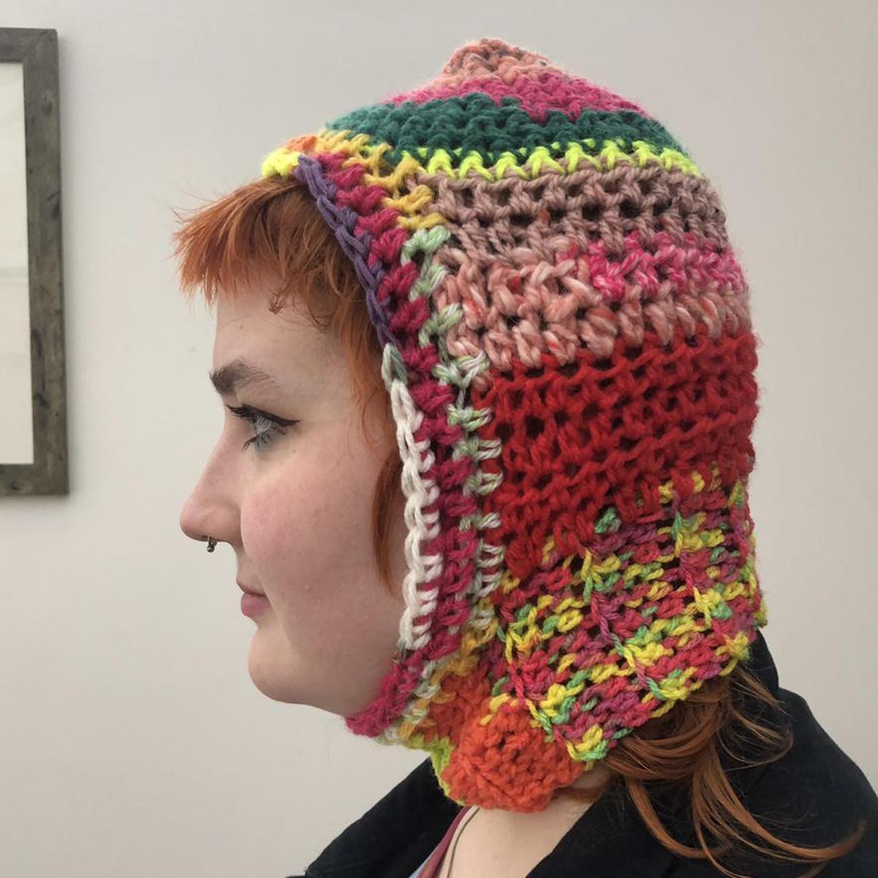 reclaimed yarn handmade crochet balaclava / pixie... Depop