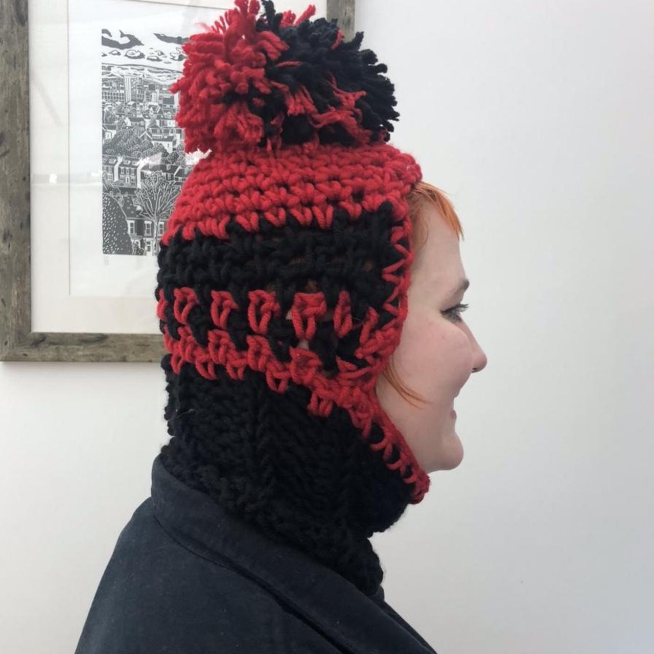 handmade super chunky crochet balaclava with bobble... Depop