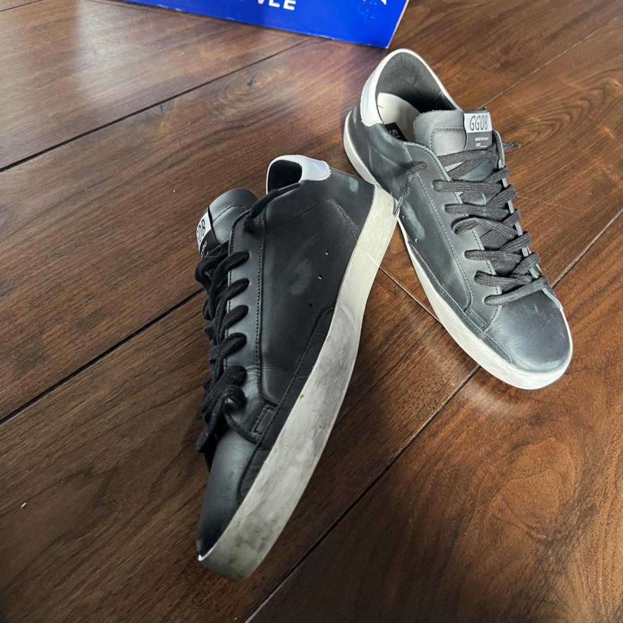 Black and white golden goose sneakers - Depop