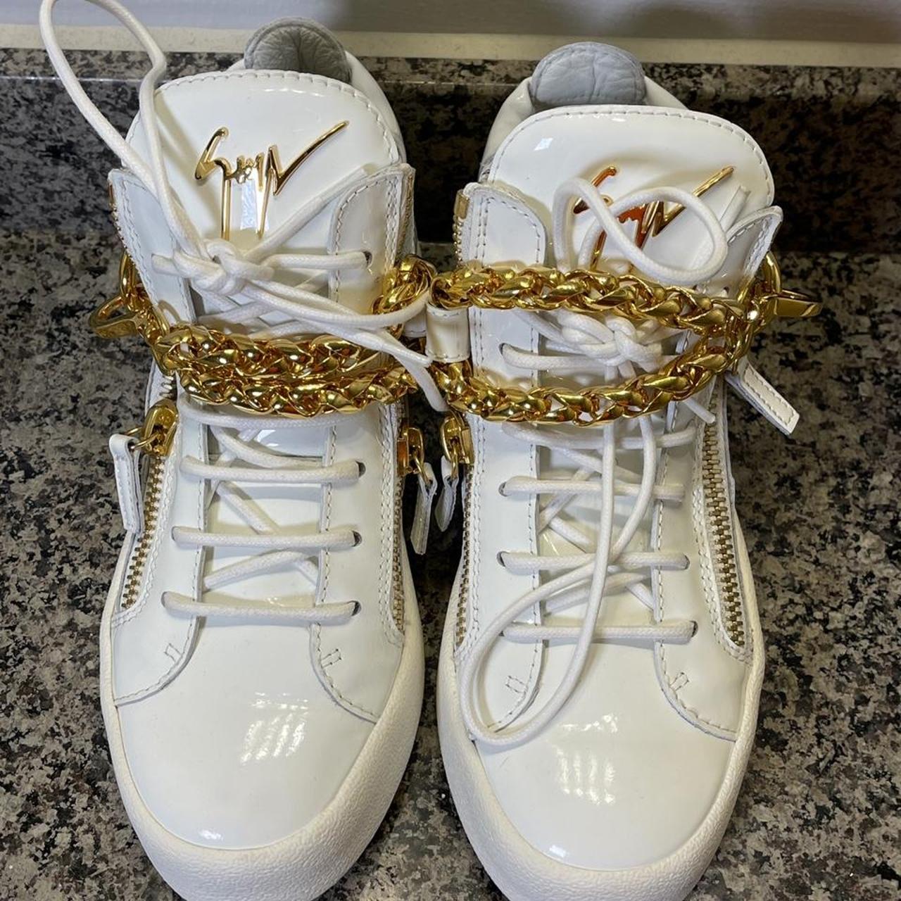 Trendy White And Gold Giuseppe Zanotti Sneakers Giuseppe Zanotti