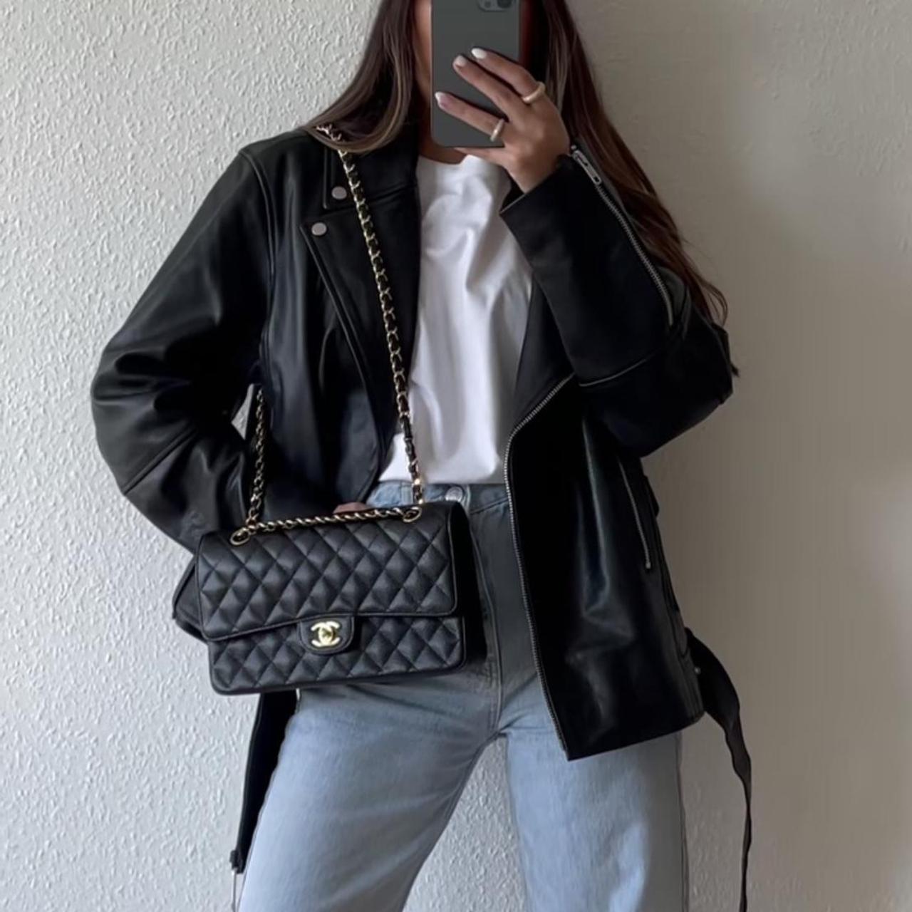 zara oversized leather biker jacket