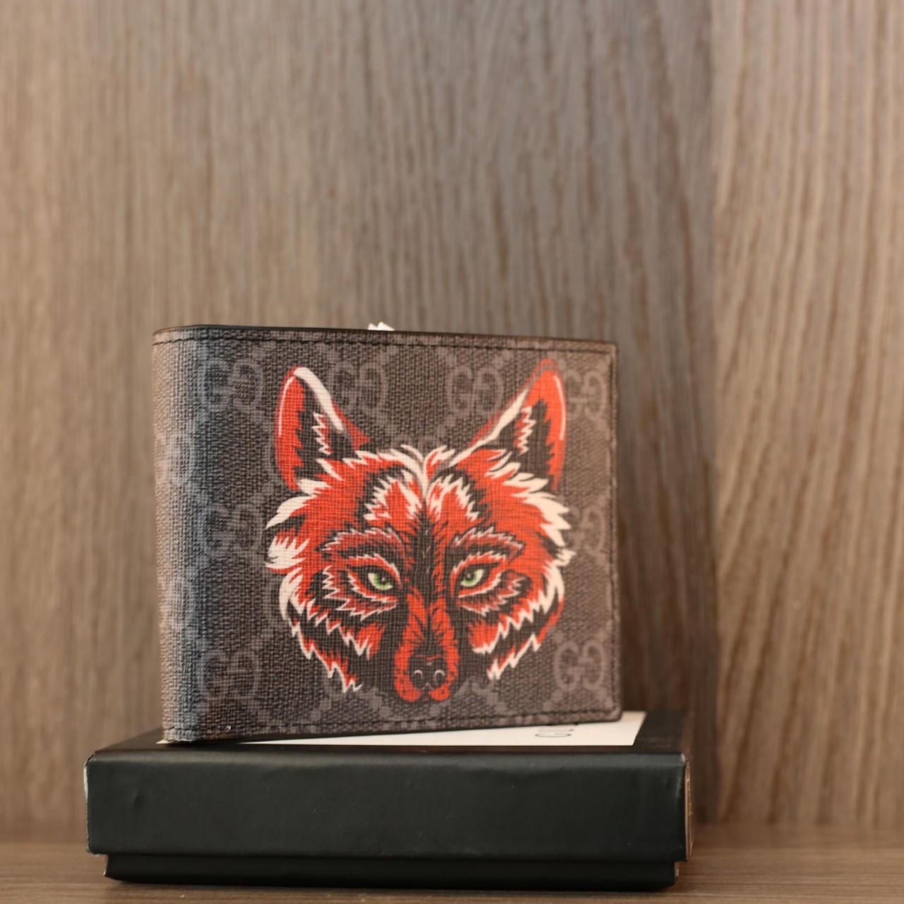 Wolf print outlet gg supreme wallet